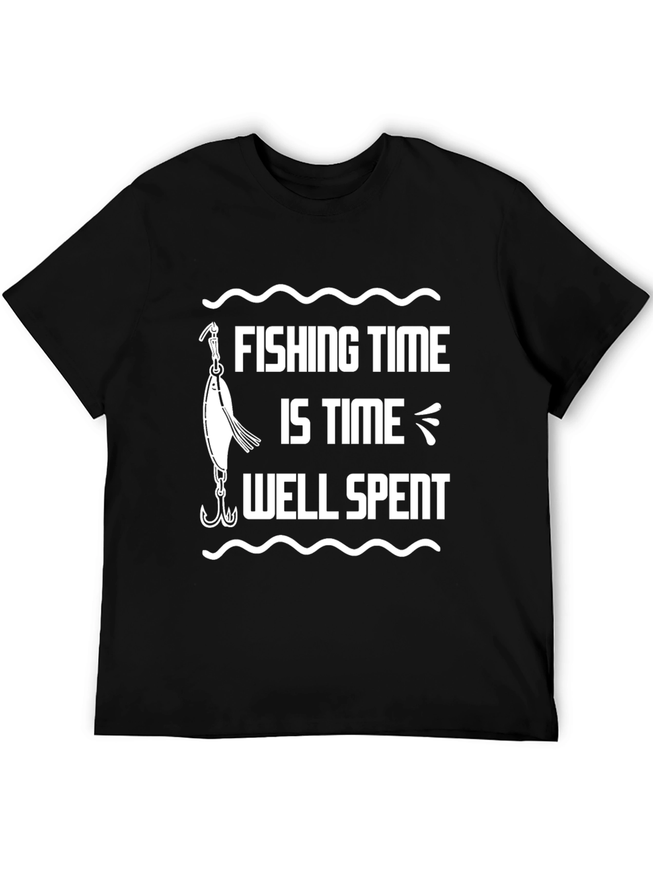 Fishing Time Well Spent Black T-Shirt
