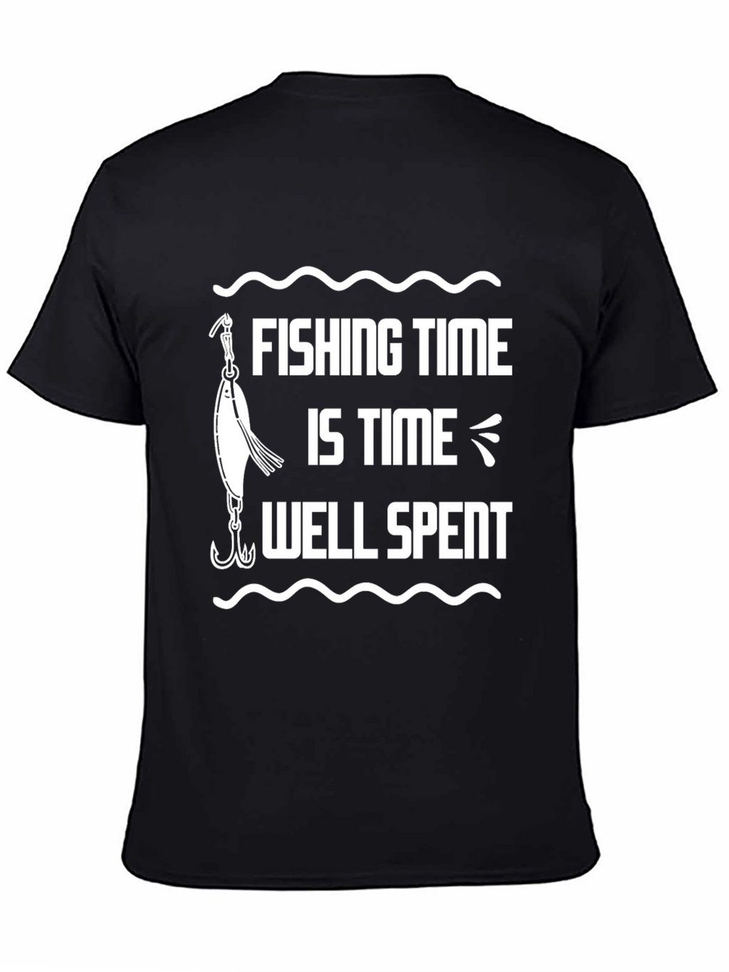 Fishing Time Well Spent Black T-Shirt