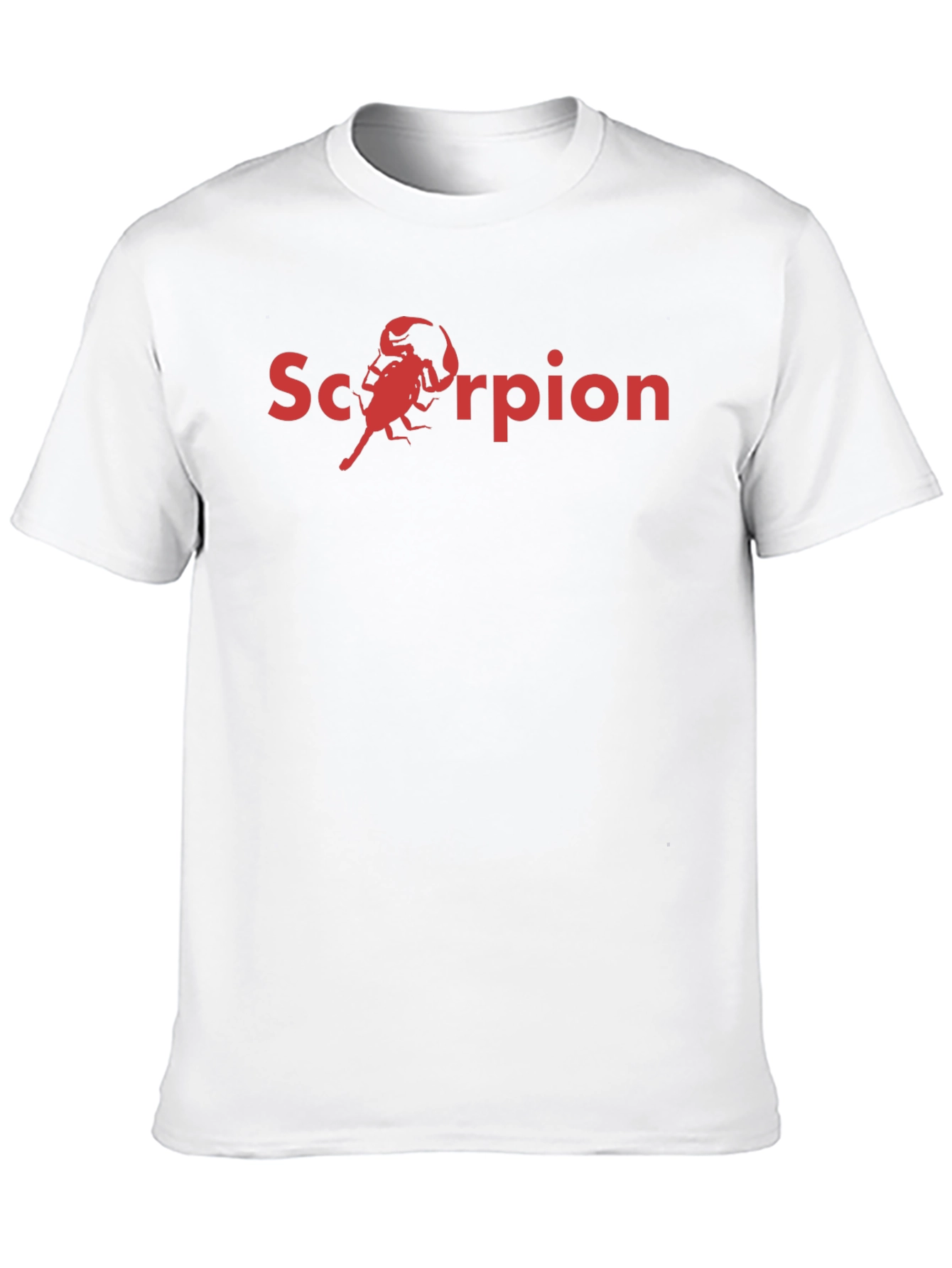 Scorpion Graphic Tee - Bold Red Print on Black Cotton