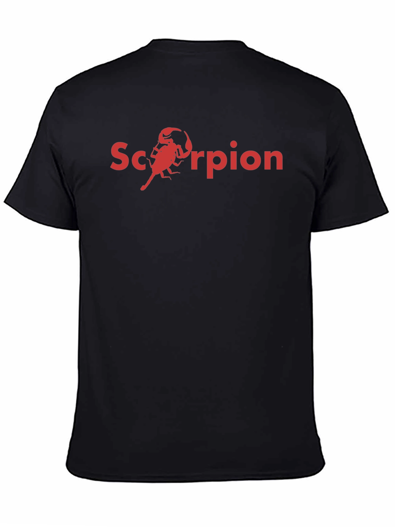 Scorpion Graphic Tee - Bold Red Print on Black Cotton