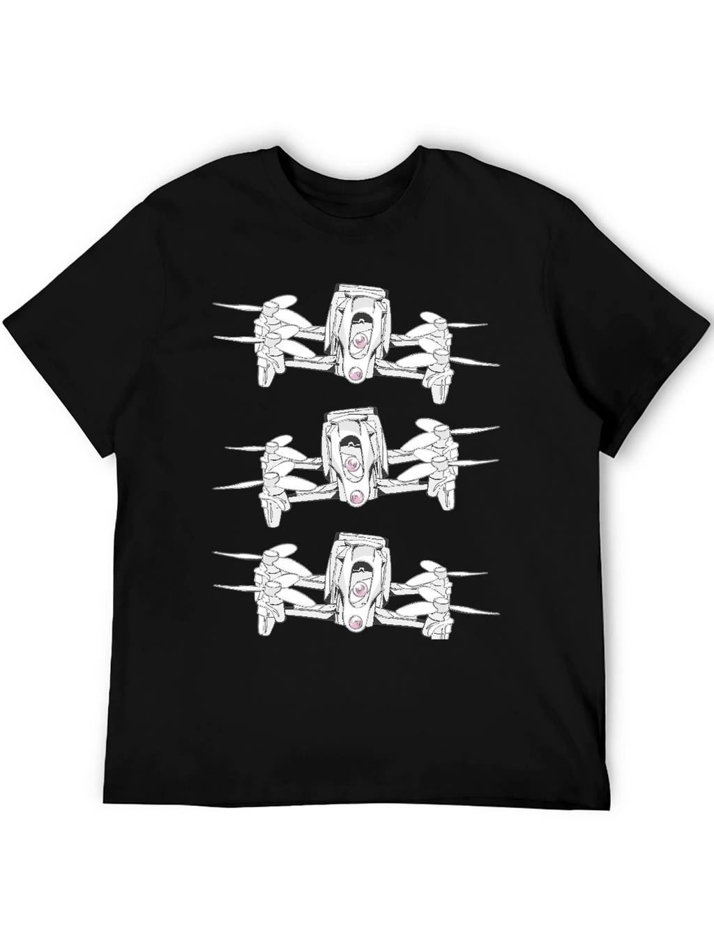 Drone Pattern Black T-Shirt