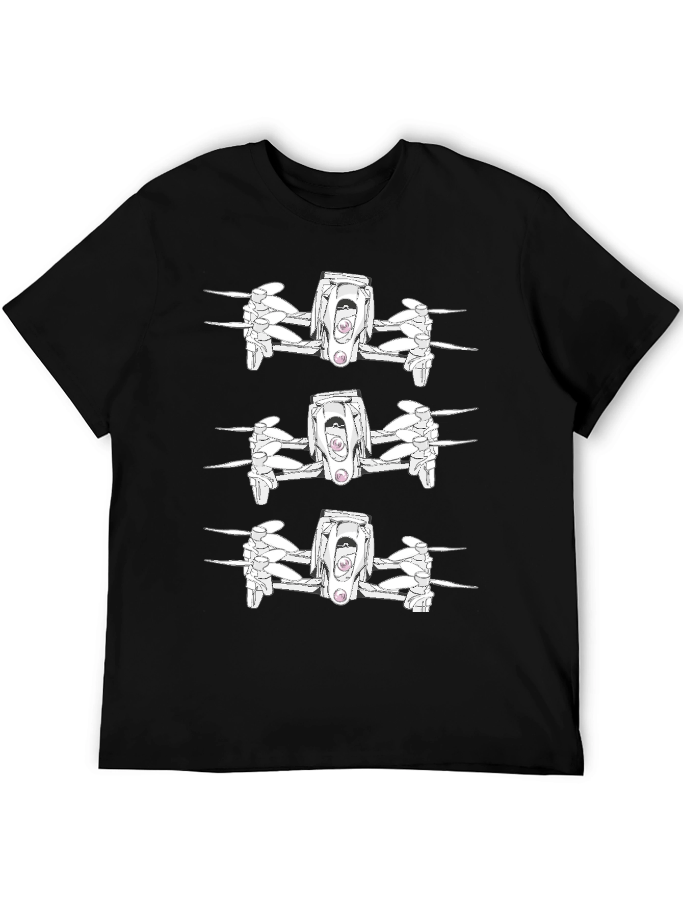 Drone Pattern Black T-Shirt
