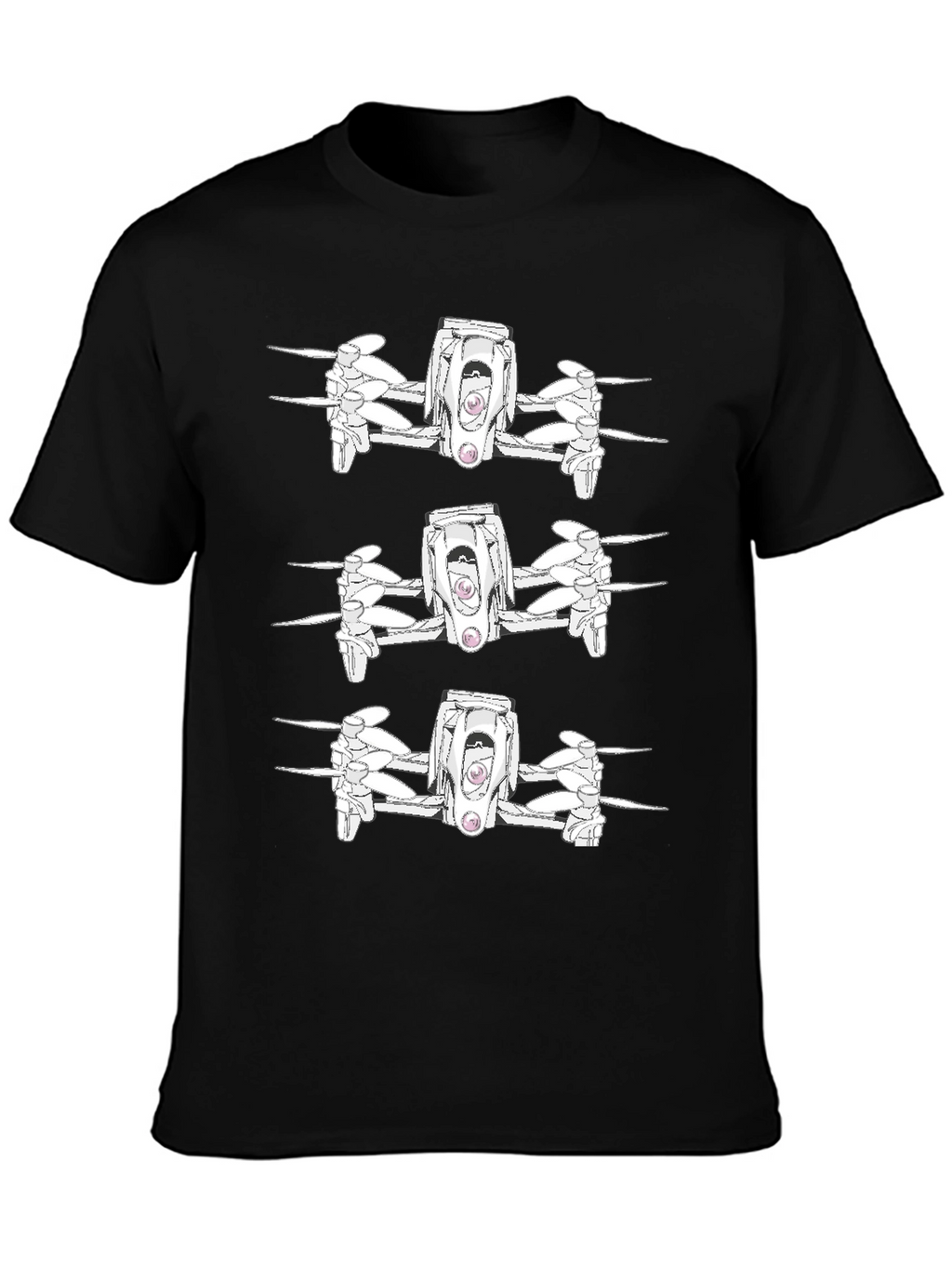Drone Pattern Black T-Shirt