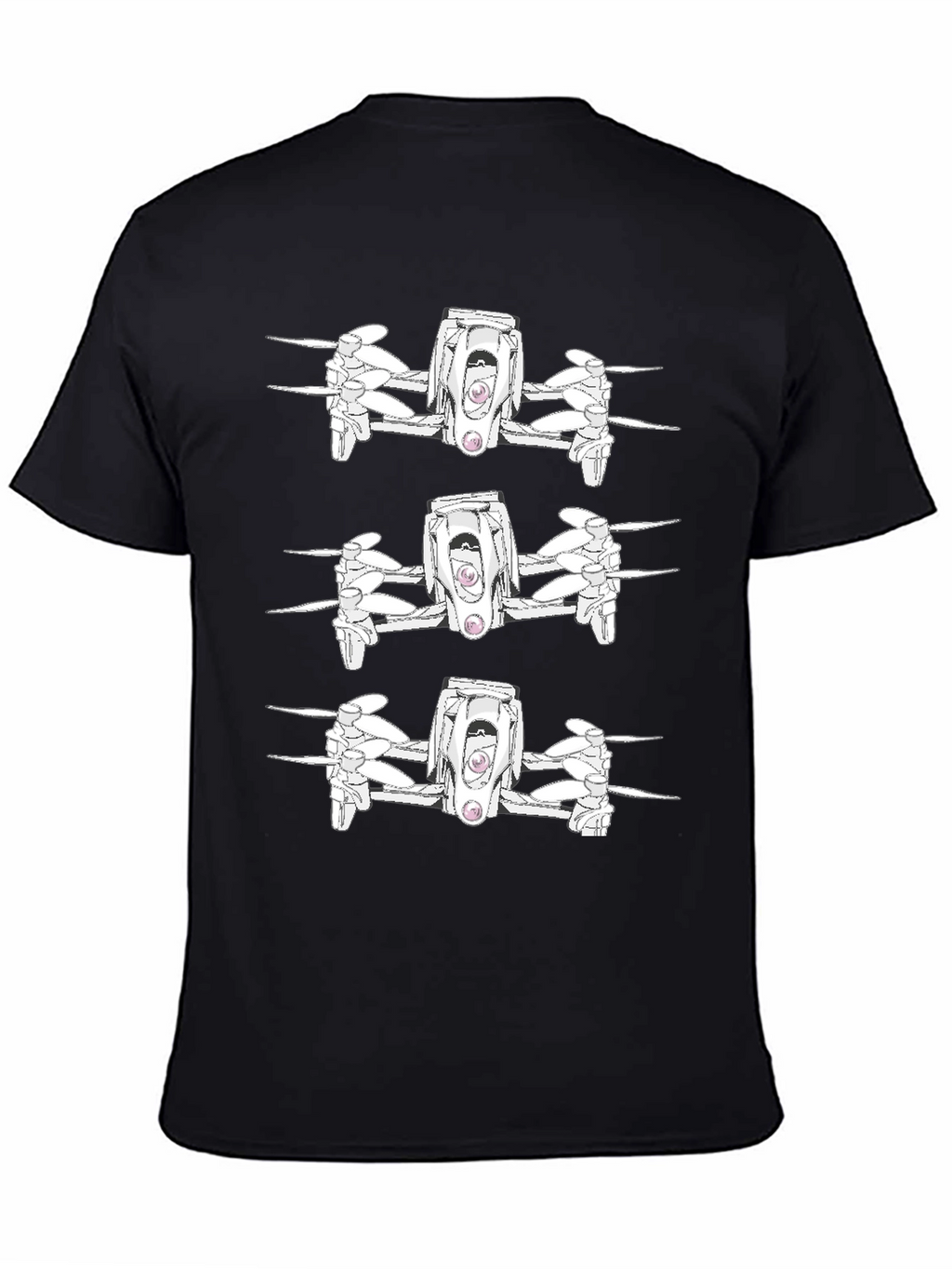 Drone Pattern Black T-Shirt
