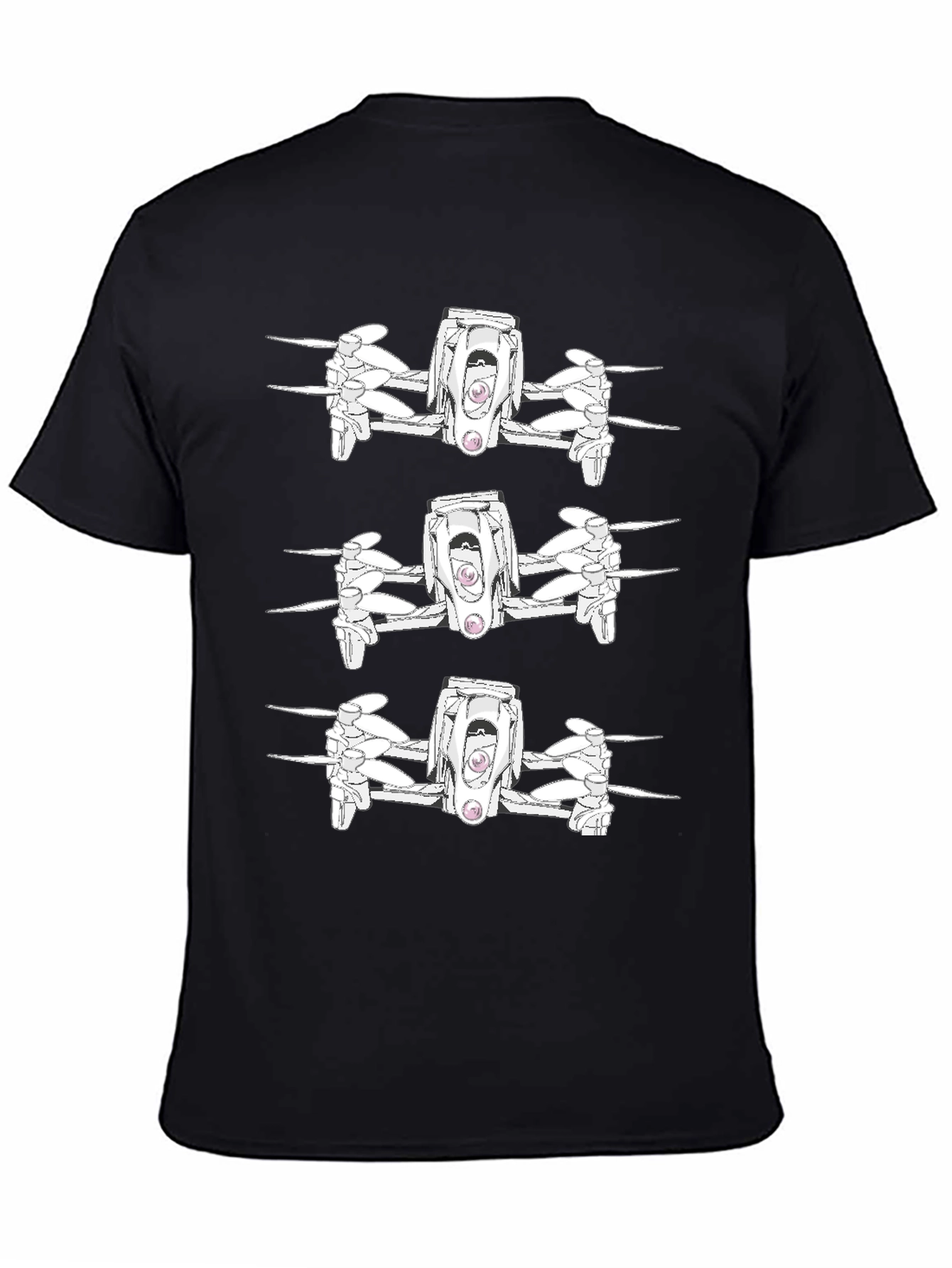 Drone Pattern Black T-Shirt