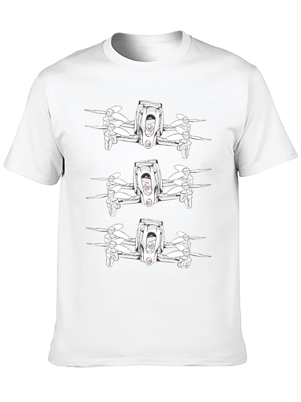 Drone Pattern Black T-Shirt