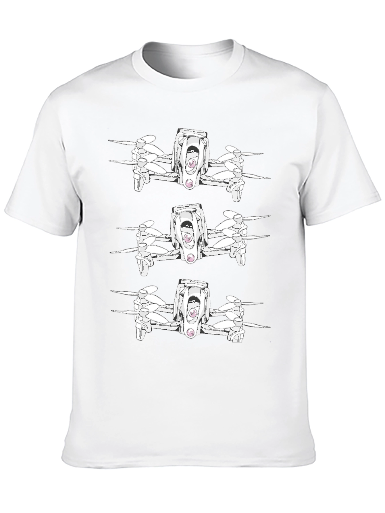 Drone Pattern Black T-Shirt