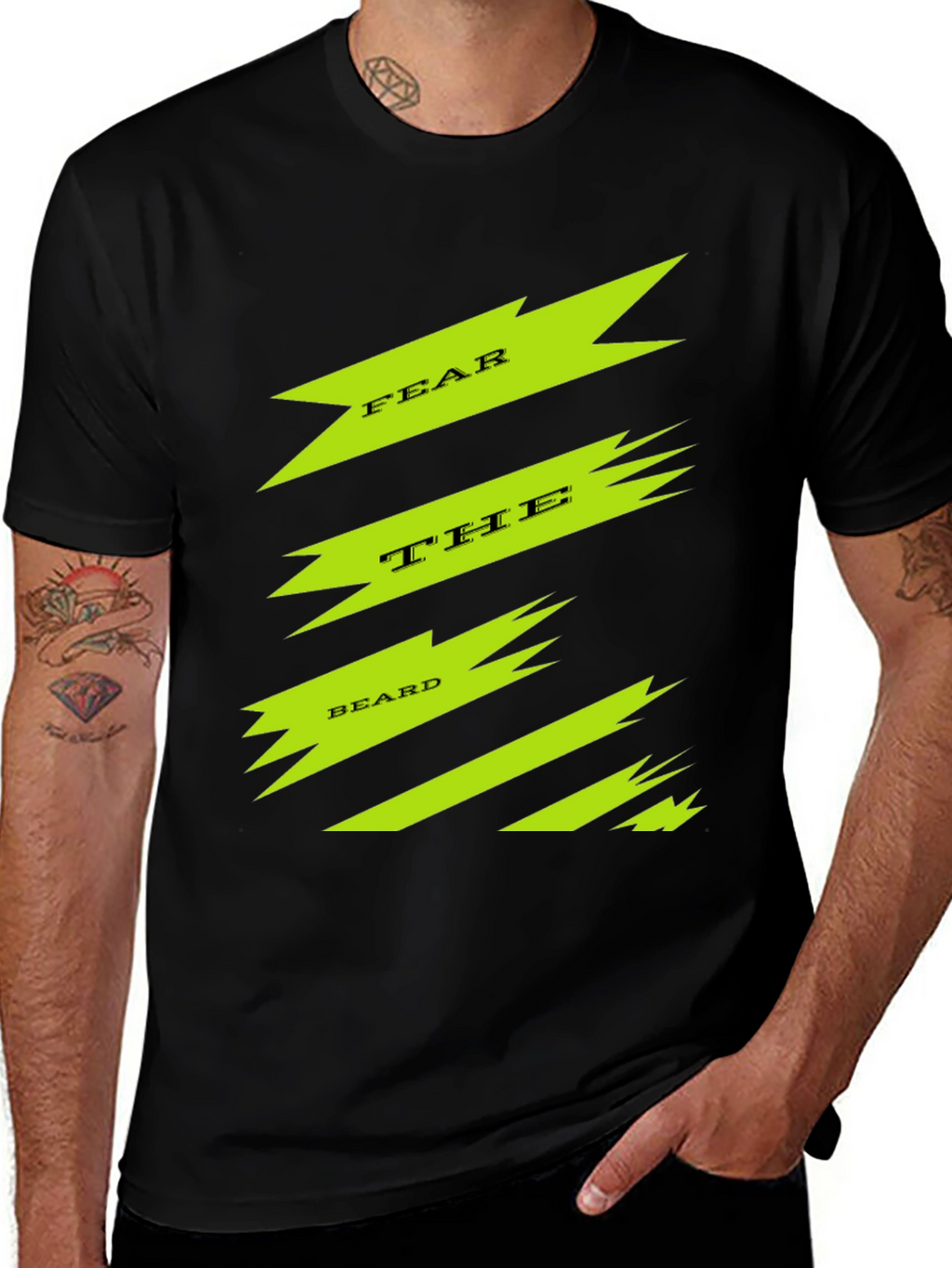 Fear The Beard Graphic Tee - Black