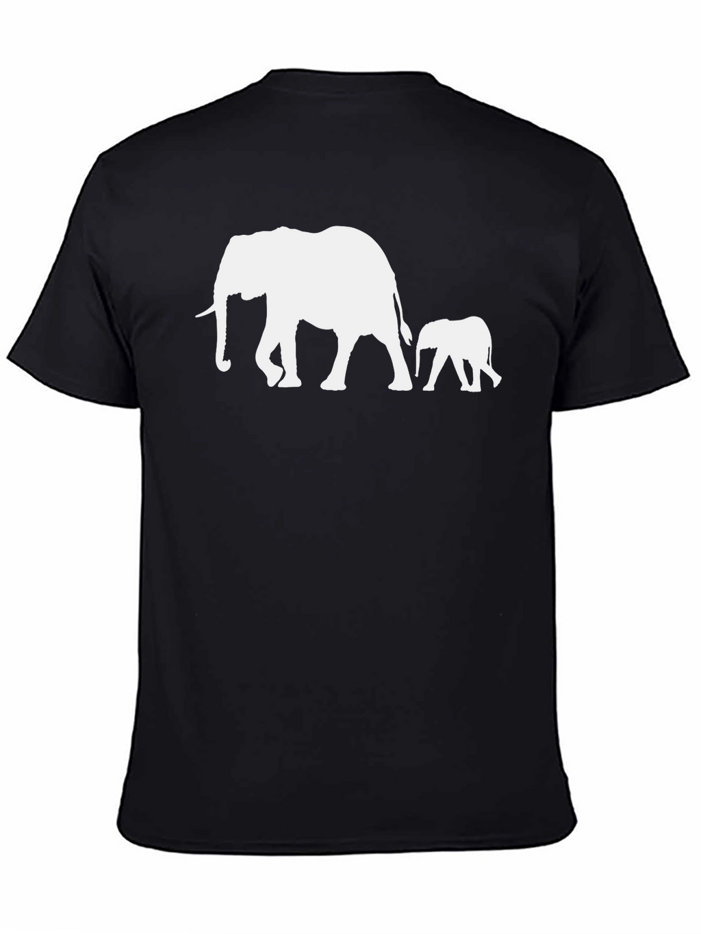 Elephant Family T-Shirt - Stylish Black Cotton Tee