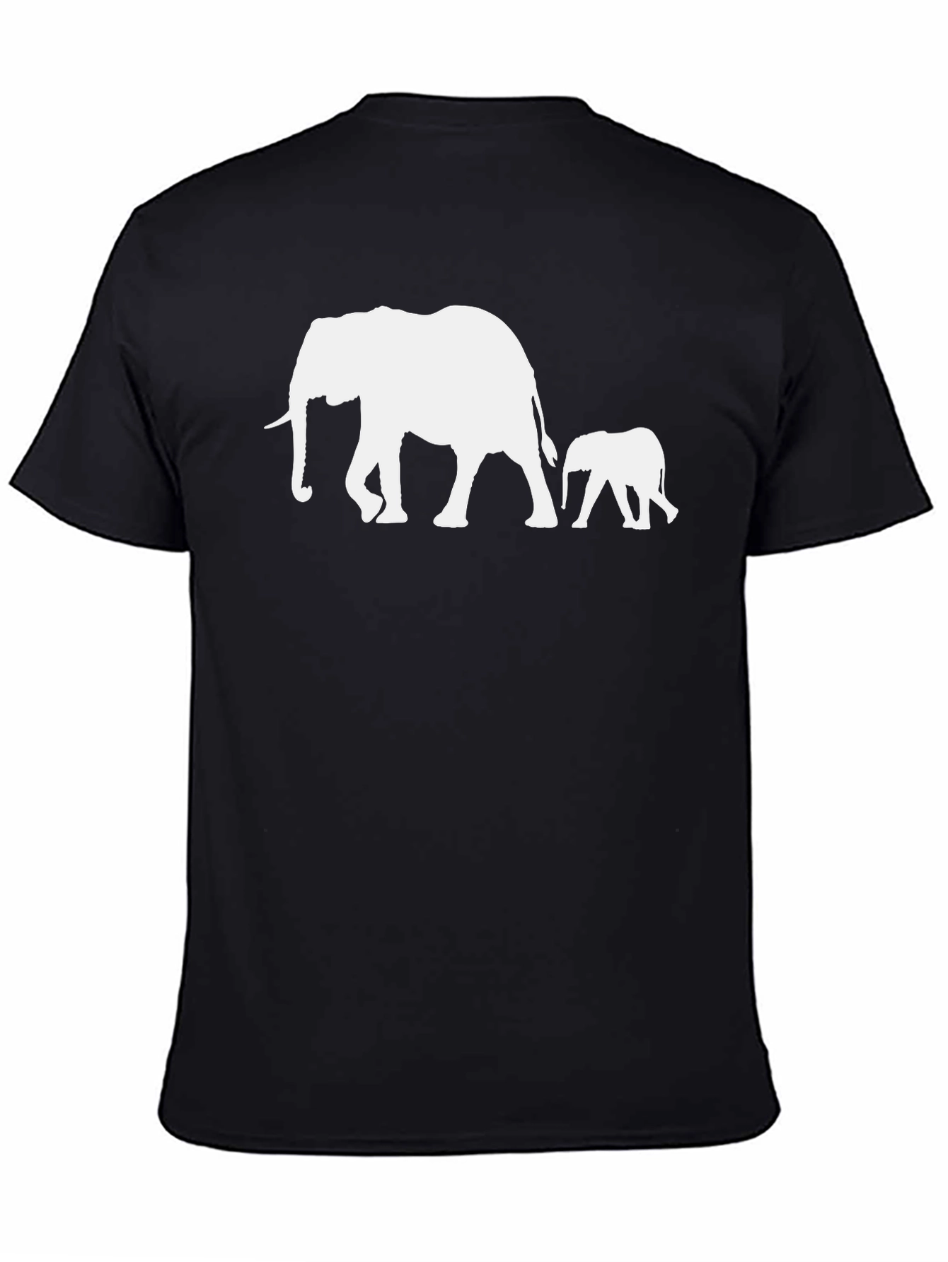 Elephant Family T-Shirt - Stylish Black Cotton Tee