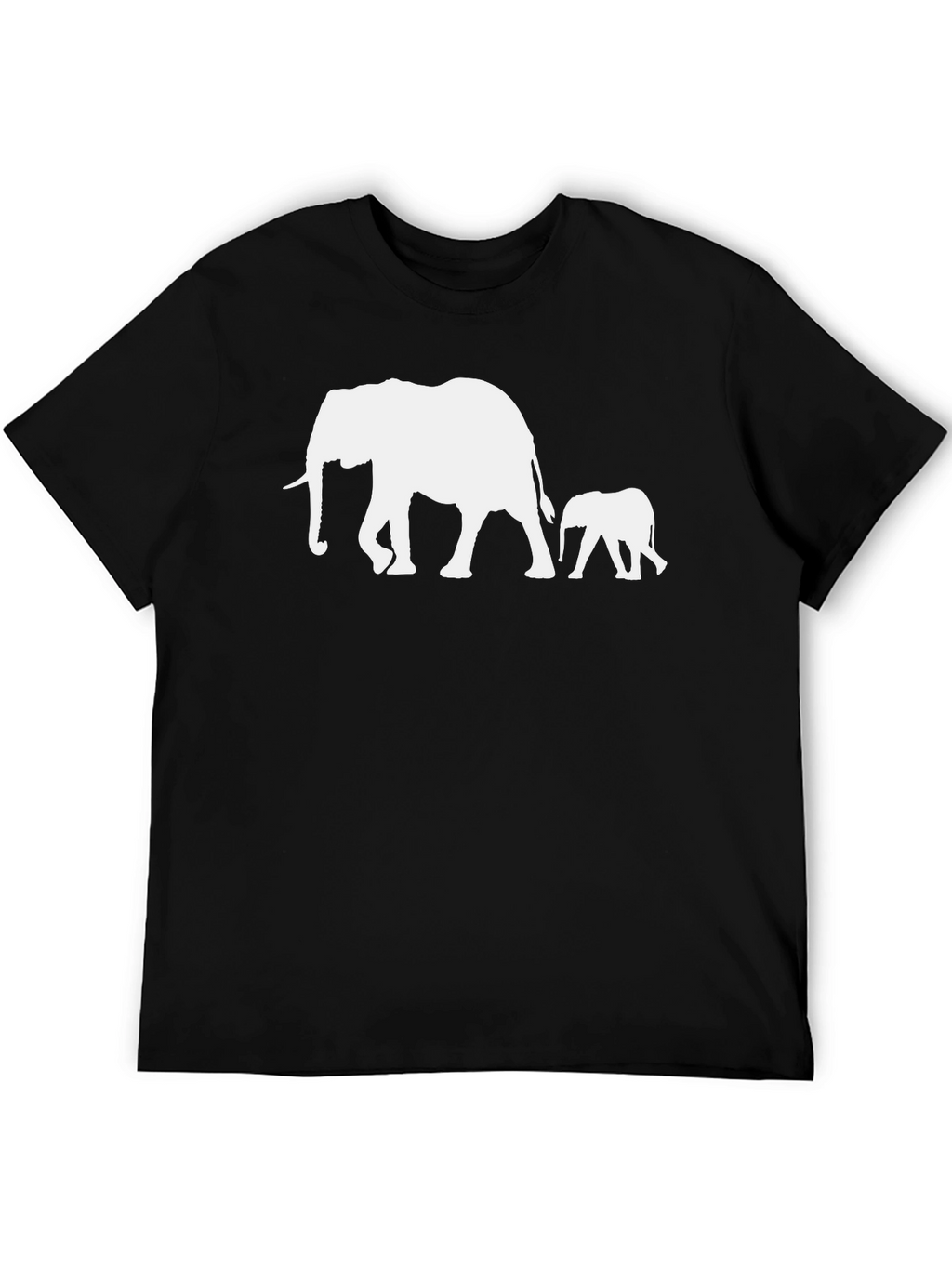 Elephant Family T-Shirt - Stylish Black Cotton Tee
