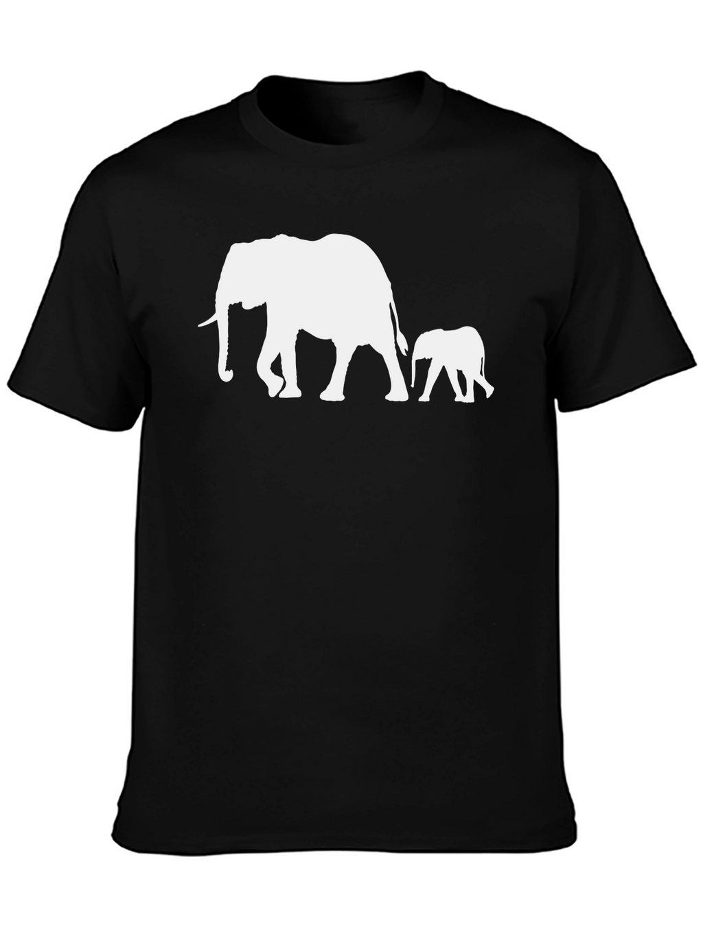 Elephant Family T-Shirt - Stylish Black Cotton Tee