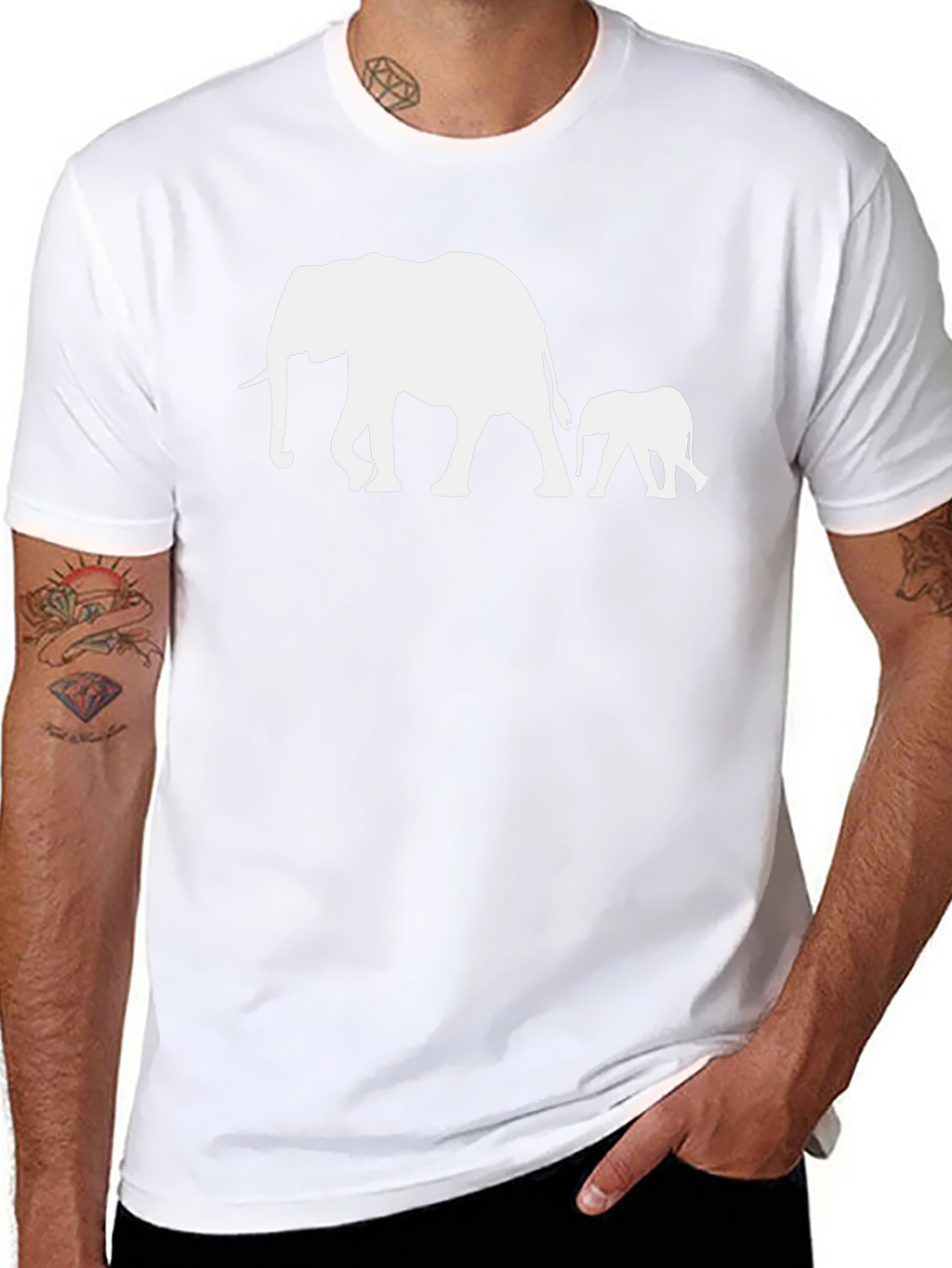 Elephant Family T-Shirt - Stylish Black Cotton Tee