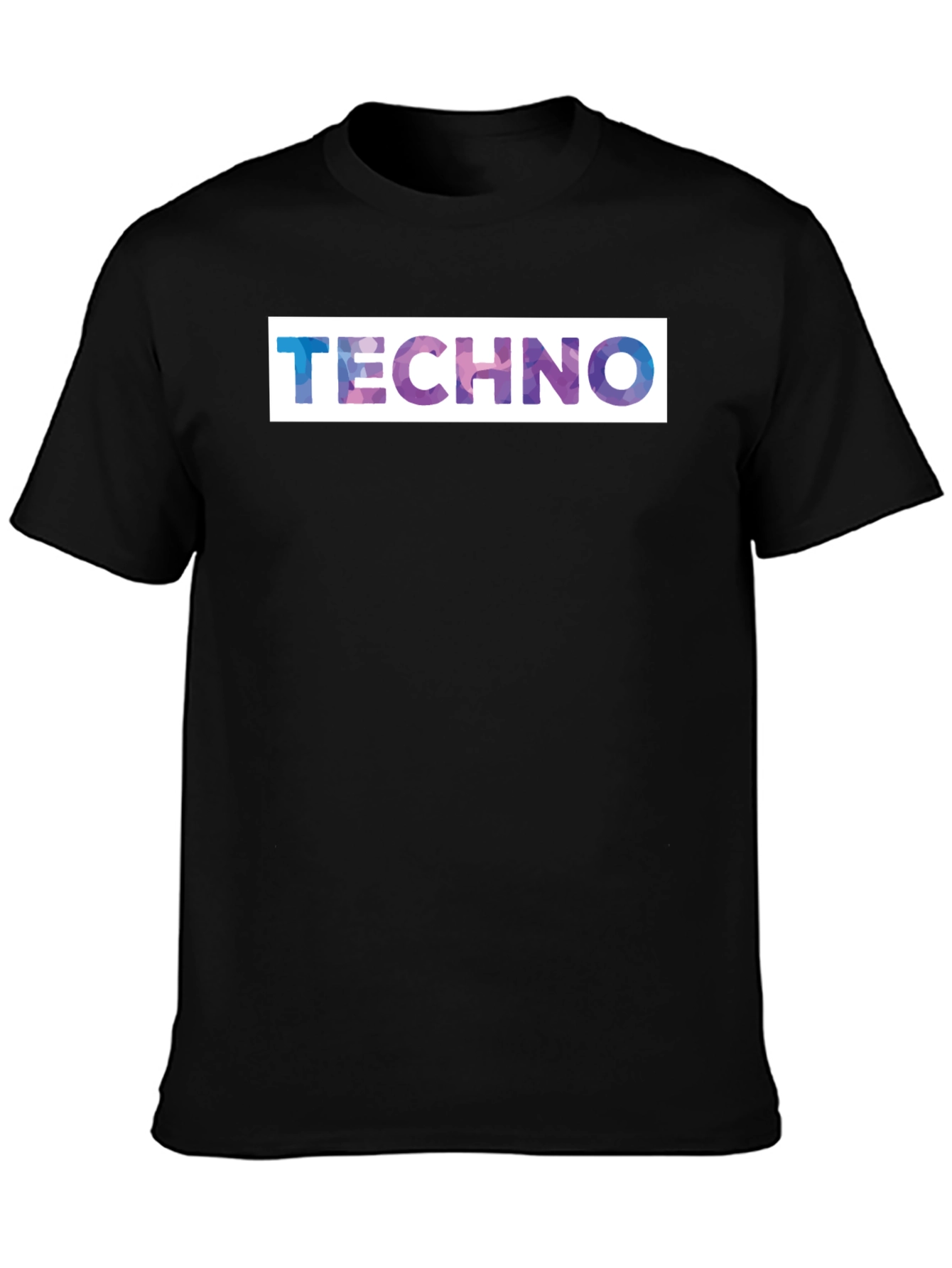 Techno Graphic Print Black T-Shirt
