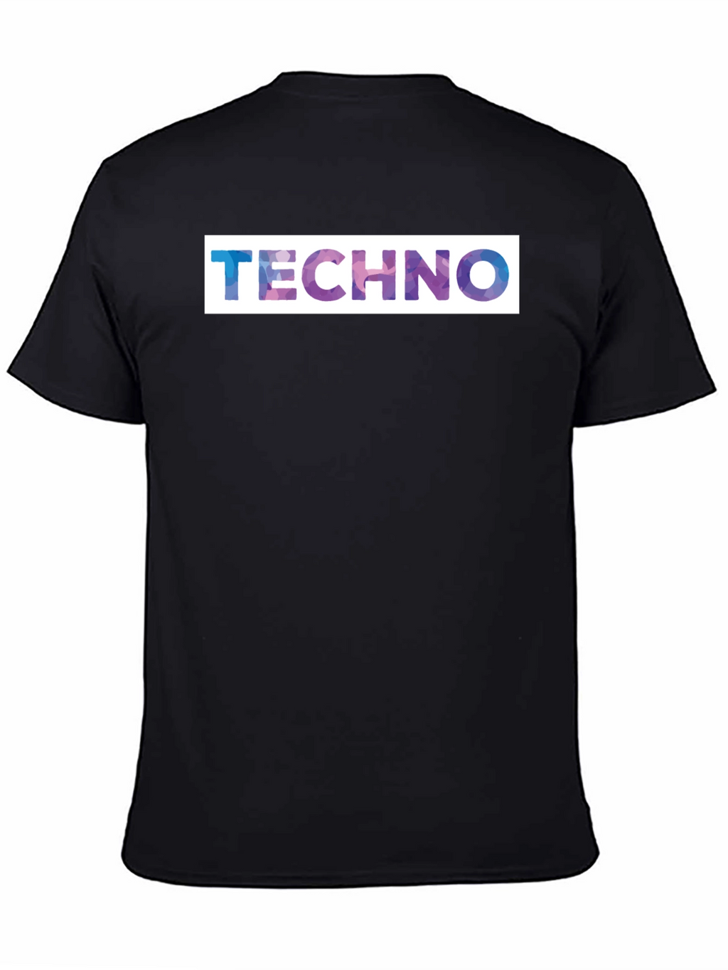 Techno Graphic Print Black T-Shirt