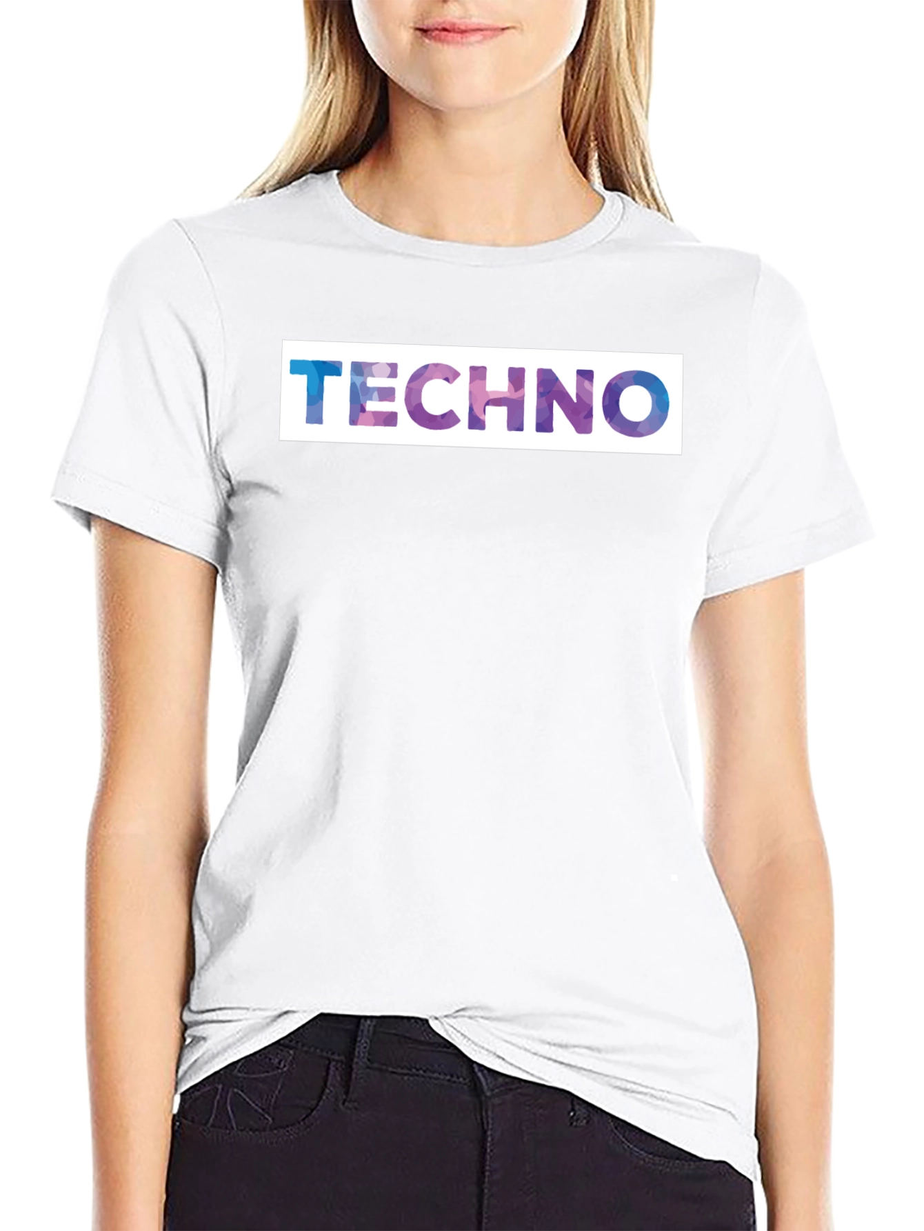 Techno Graphic Print Black T-Shirt