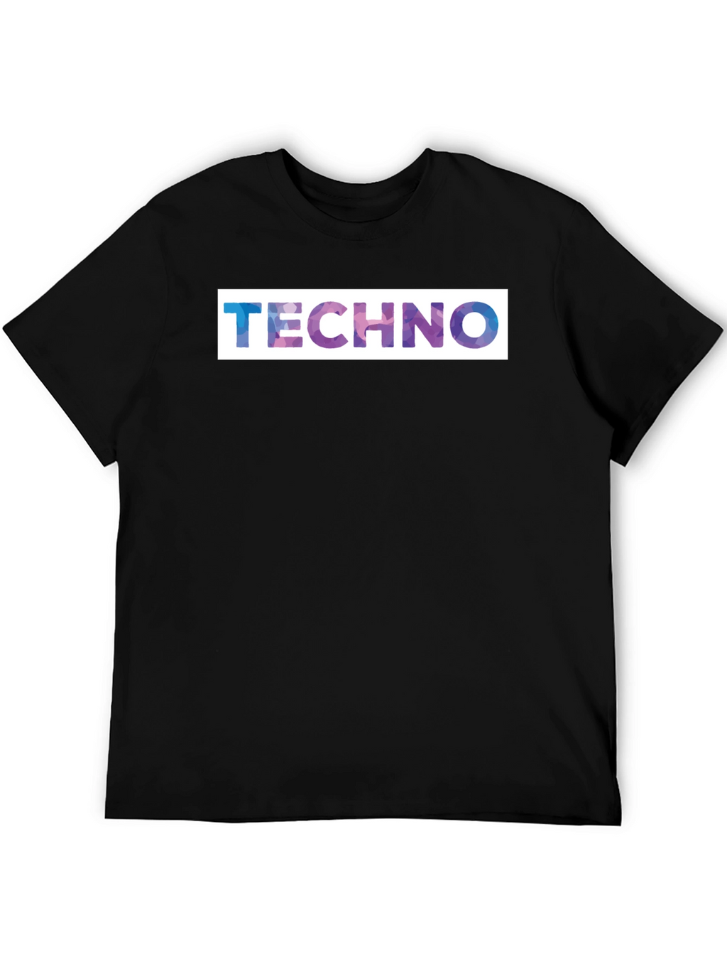 Techno Graphic Print Black T-Shirt