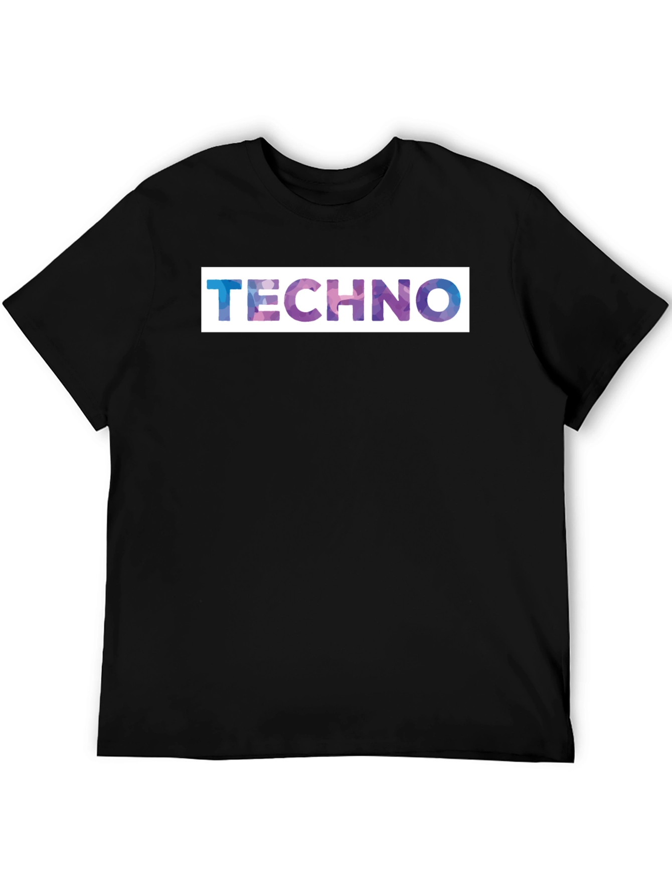 Techno Graphic Print Black T-Shirt