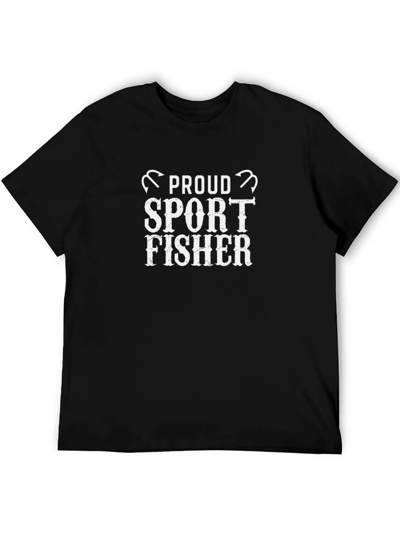 Proud Sport Fisher T-Shirt - Black Crew Neck Tee