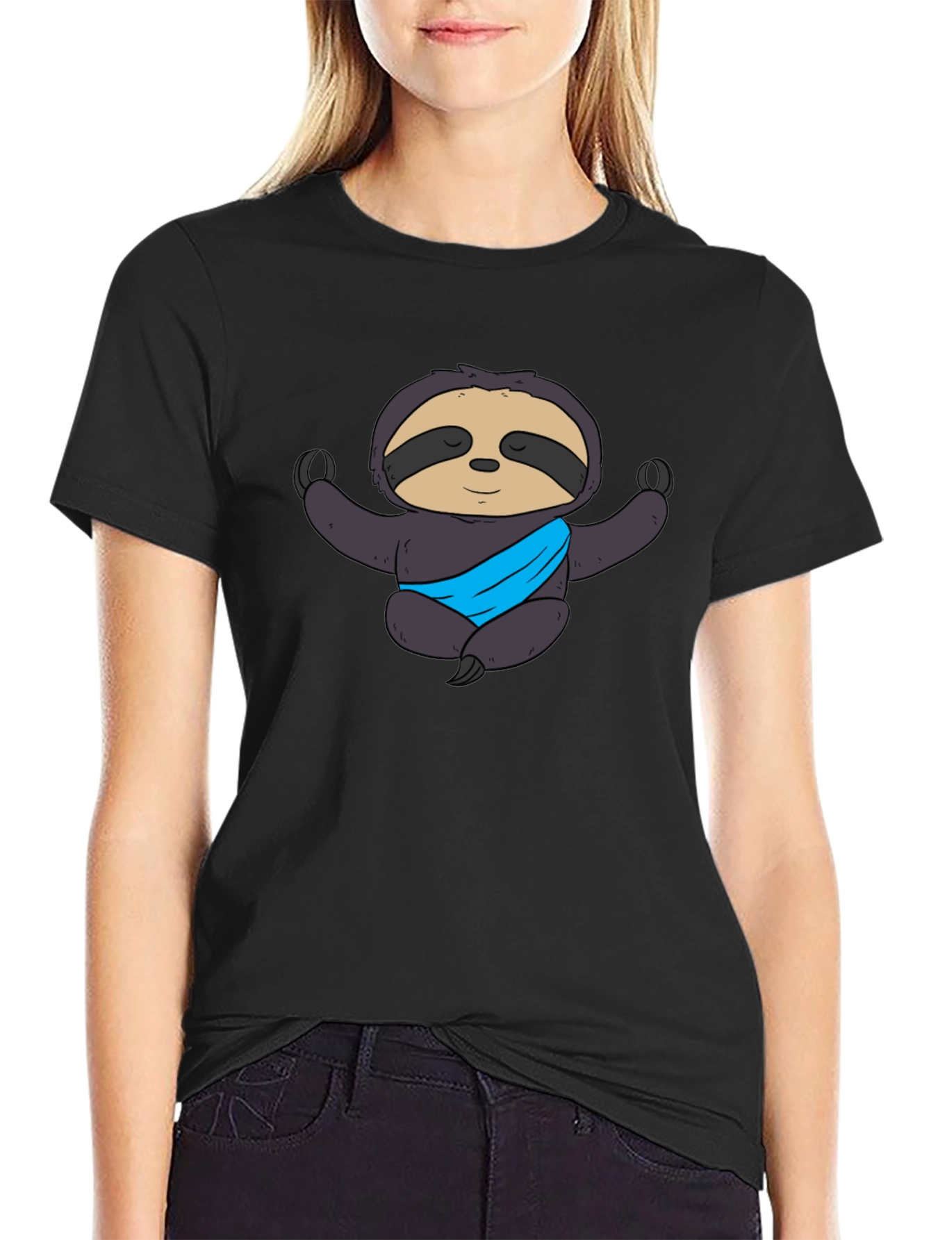 Yoga Sloth Graphic Tee - Meditating Comfort