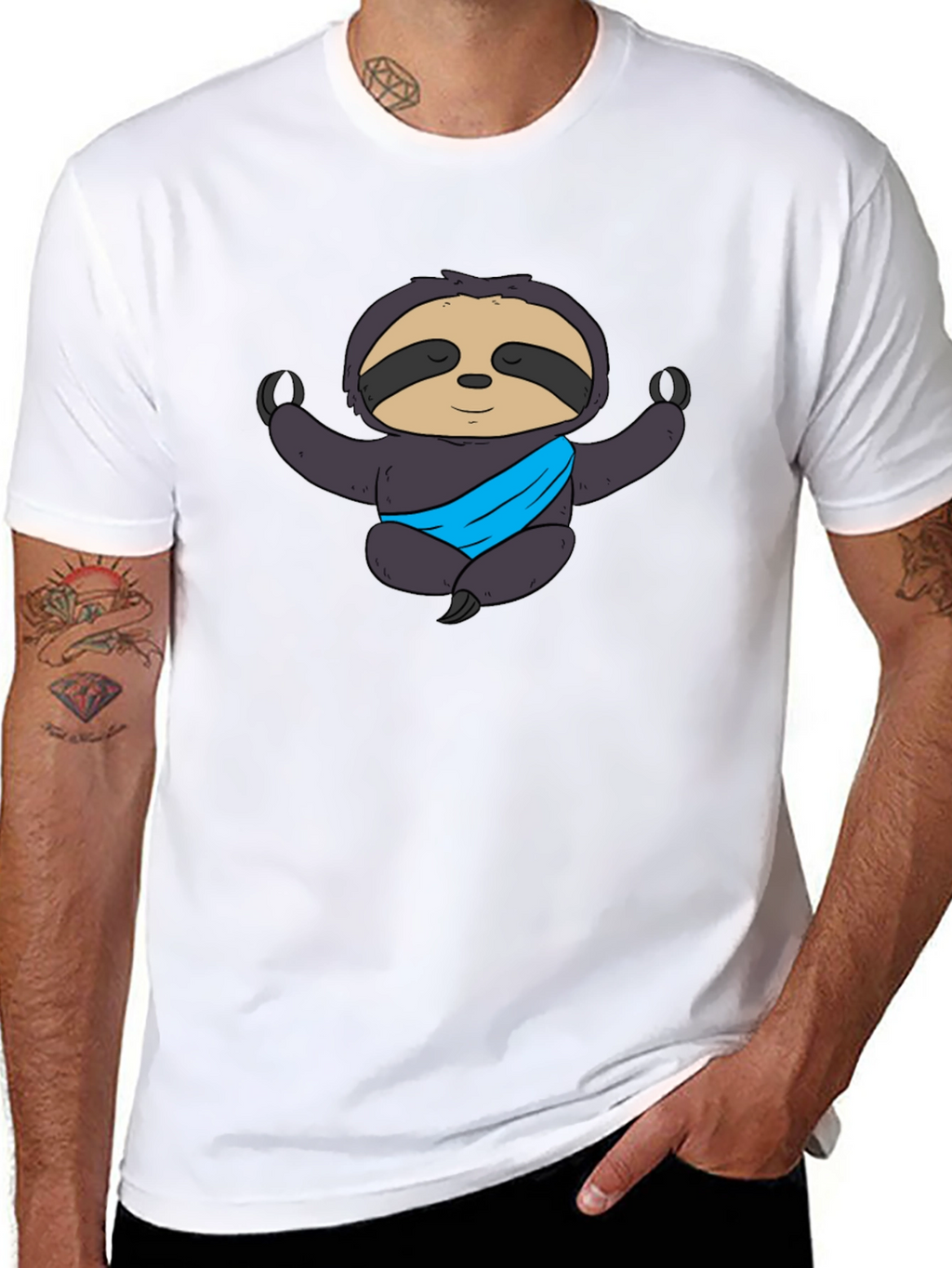 Yoga Sloth Graphic Tee - Meditating Comfort