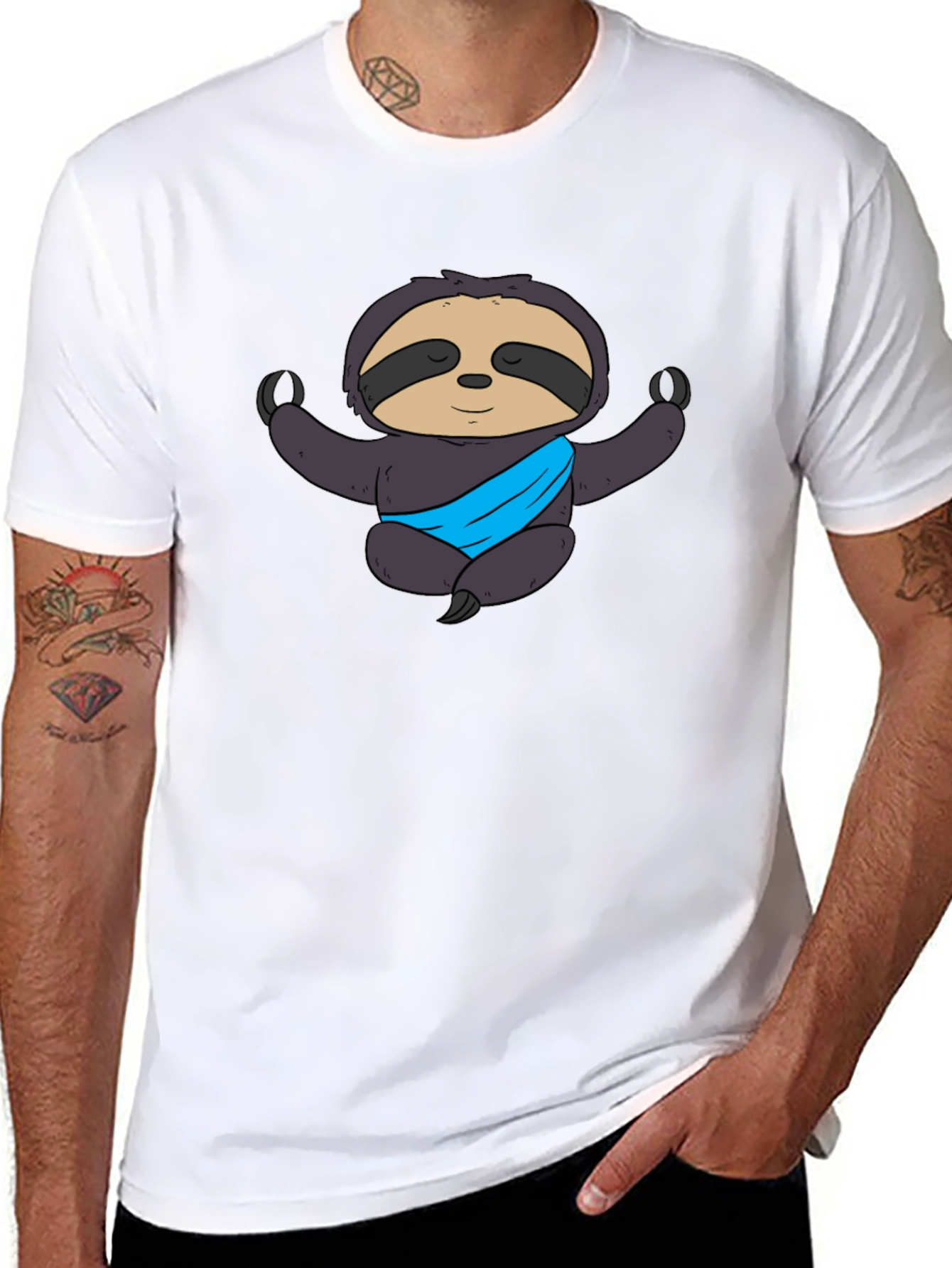 Yoga Sloth Graphic Tee - Meditating Comfort