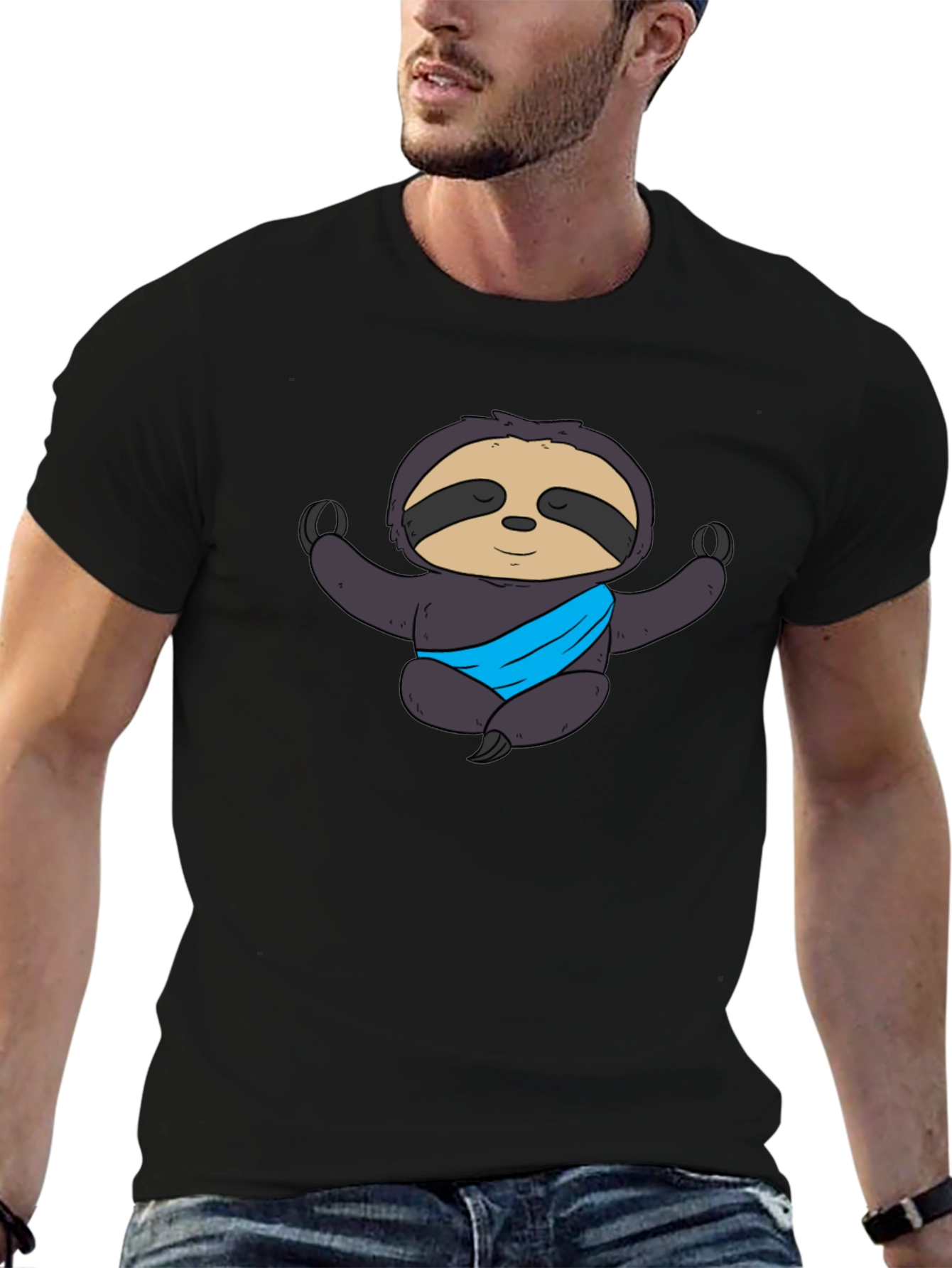 Yoga Sloth Graphic Tee - Meditating Comfort