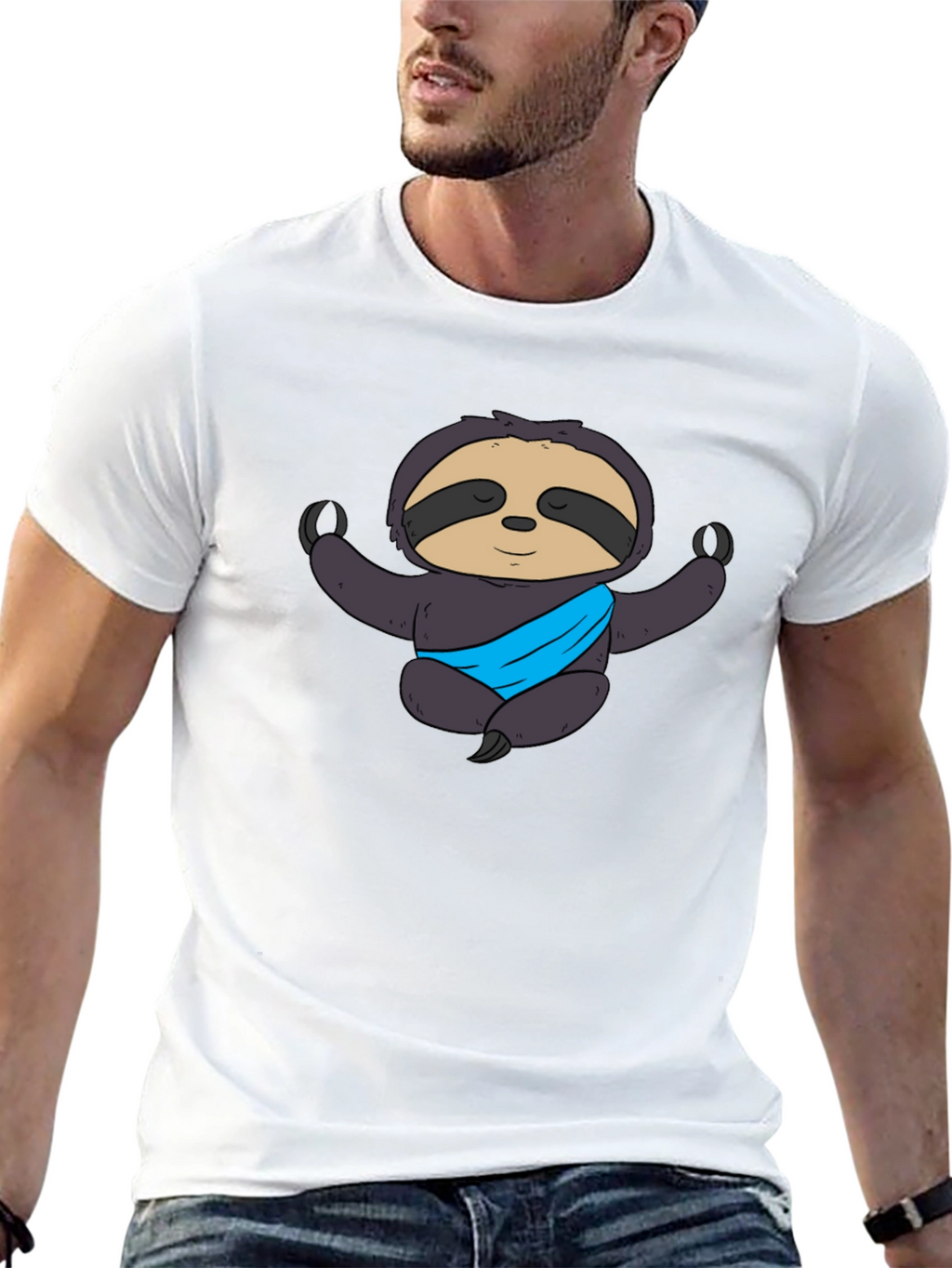 Yoga Sloth Graphic Tee - Meditating Comfort