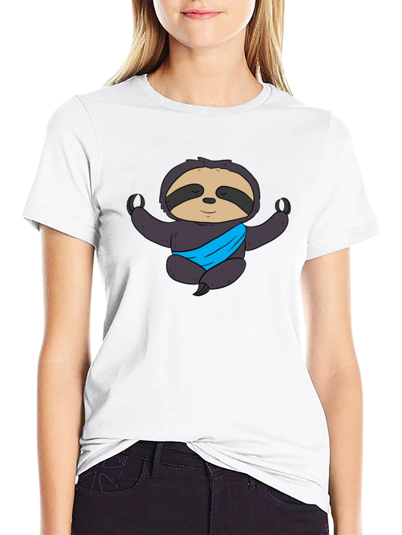Yoga Sloth Graphic Tee - Meditating Comfort