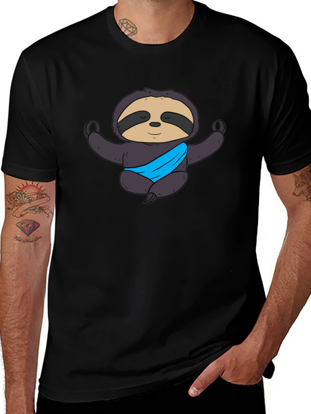 Yoga Sloth Graphic Tee - Meditating Comfort