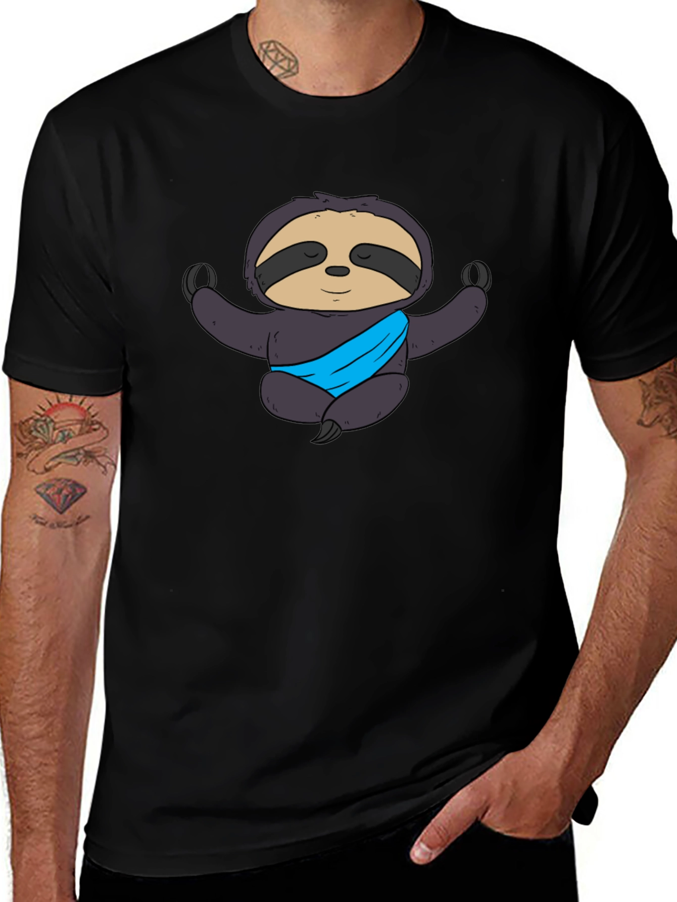 Yoga Sloth Graphic Tee - Meditating Comfort