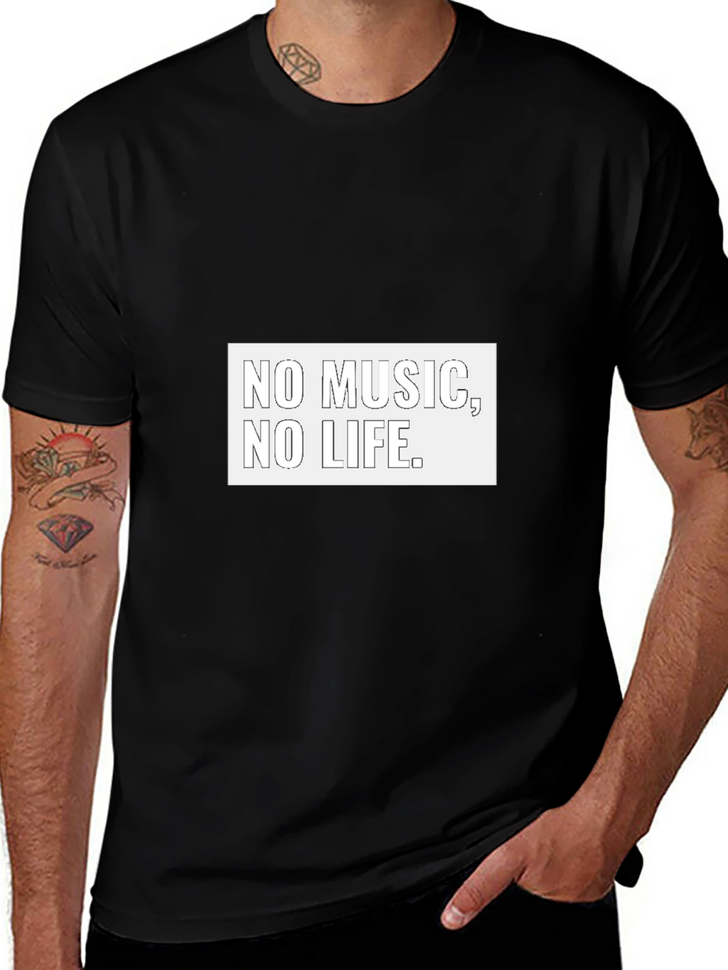 No Music No Life Black Graphic Tee