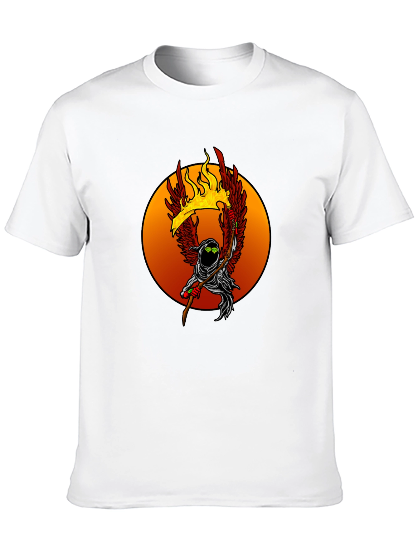 Fiery Grim Reaper Graphic Tee - Unique Design