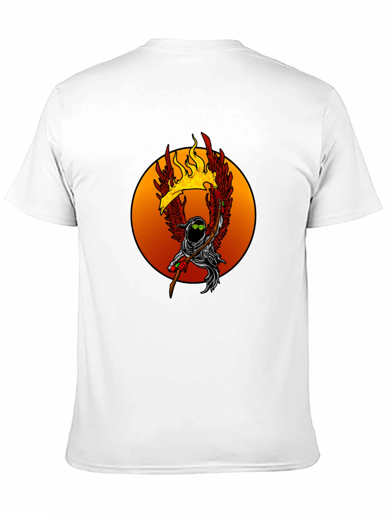 Fiery Grim Reaper Graphic Tee - Unique Design