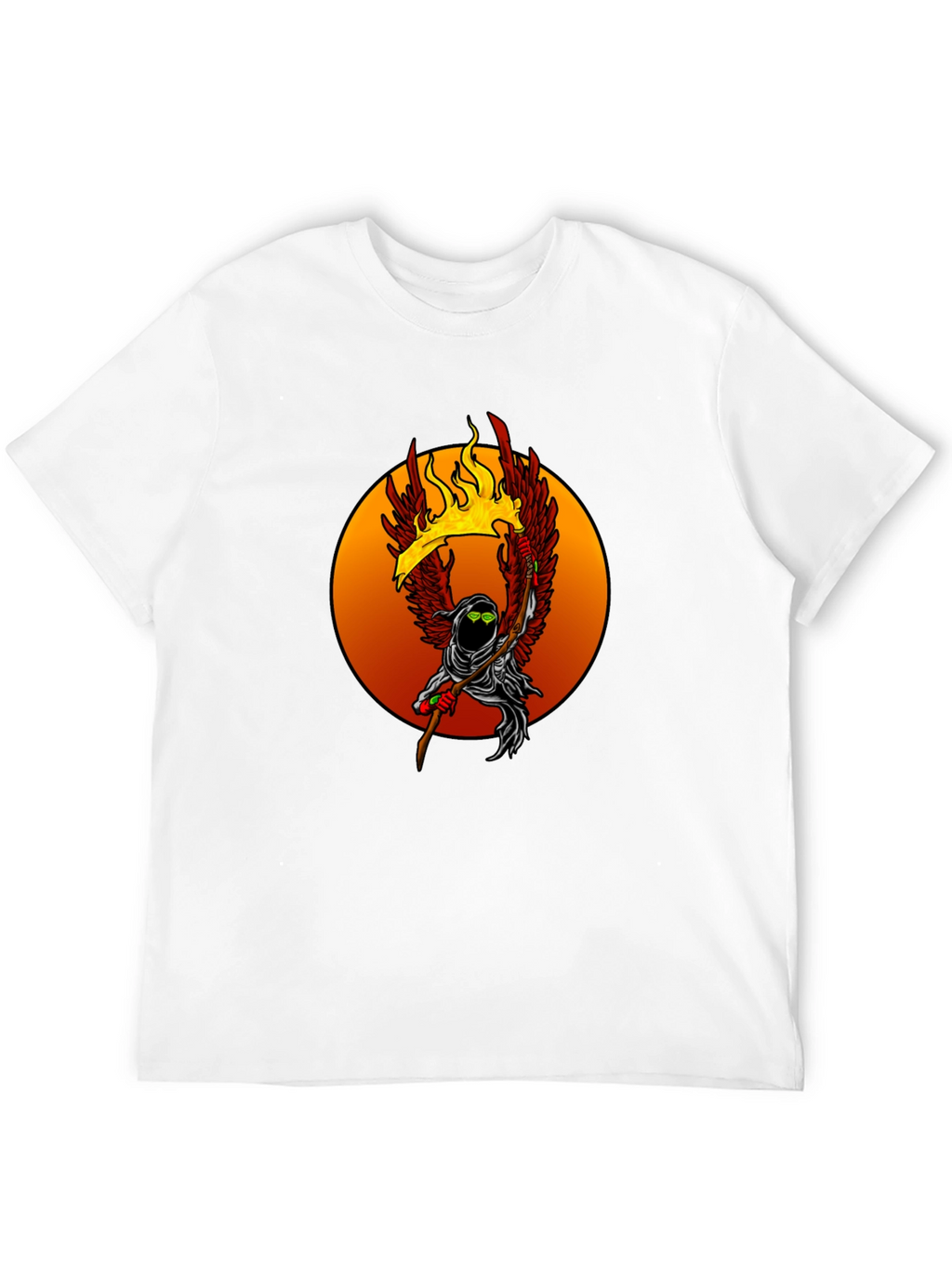 Fiery Grim Reaper Graphic Tee - Unique Design