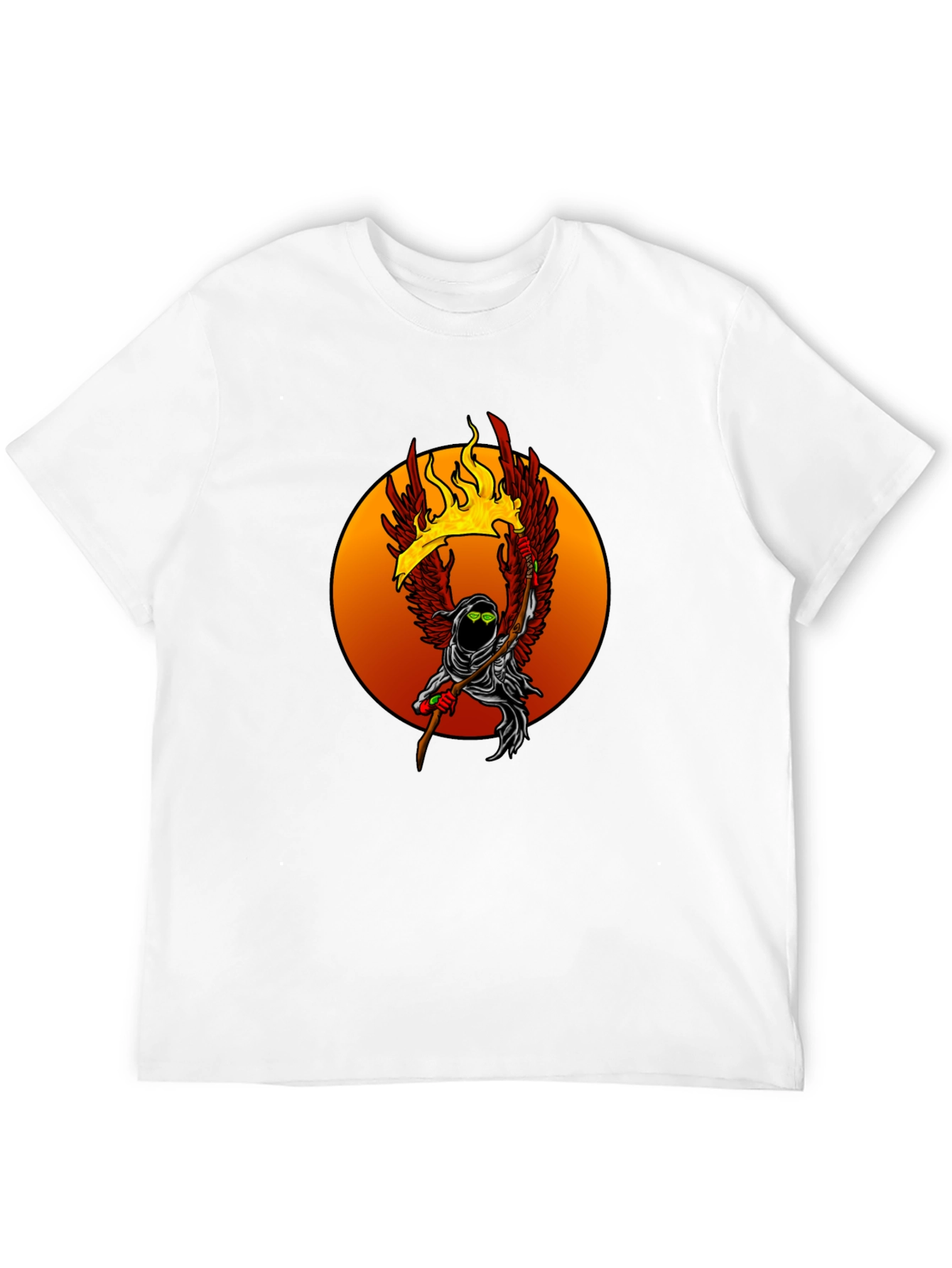Fiery Grim Reaper Graphic Tee - Unique Design