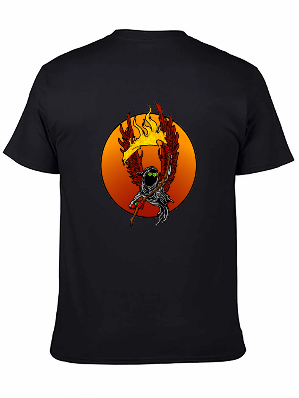 Fiery Grim Reaper Graphic Tee - Unique Design