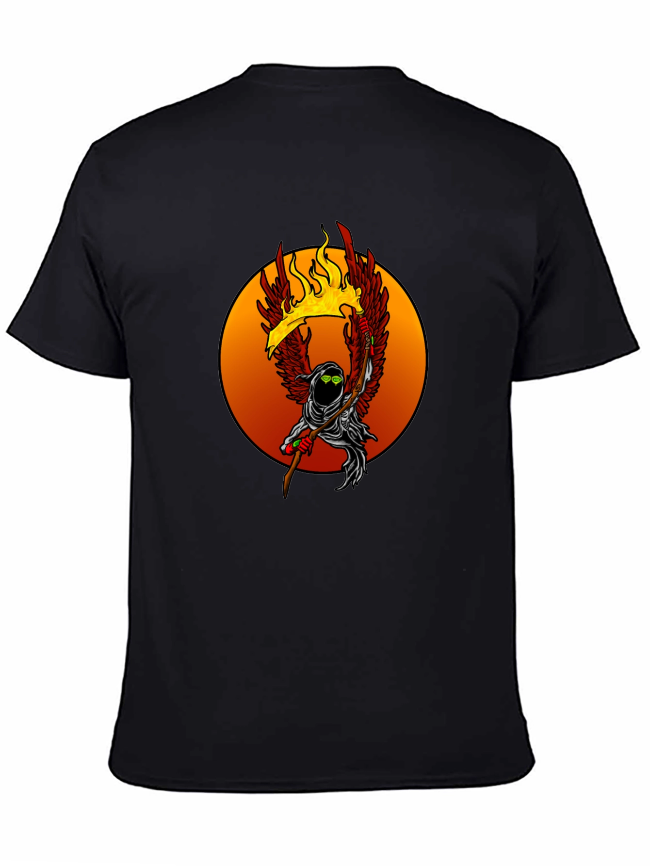 Fiery Grim Reaper Graphic Tee - Unique Design