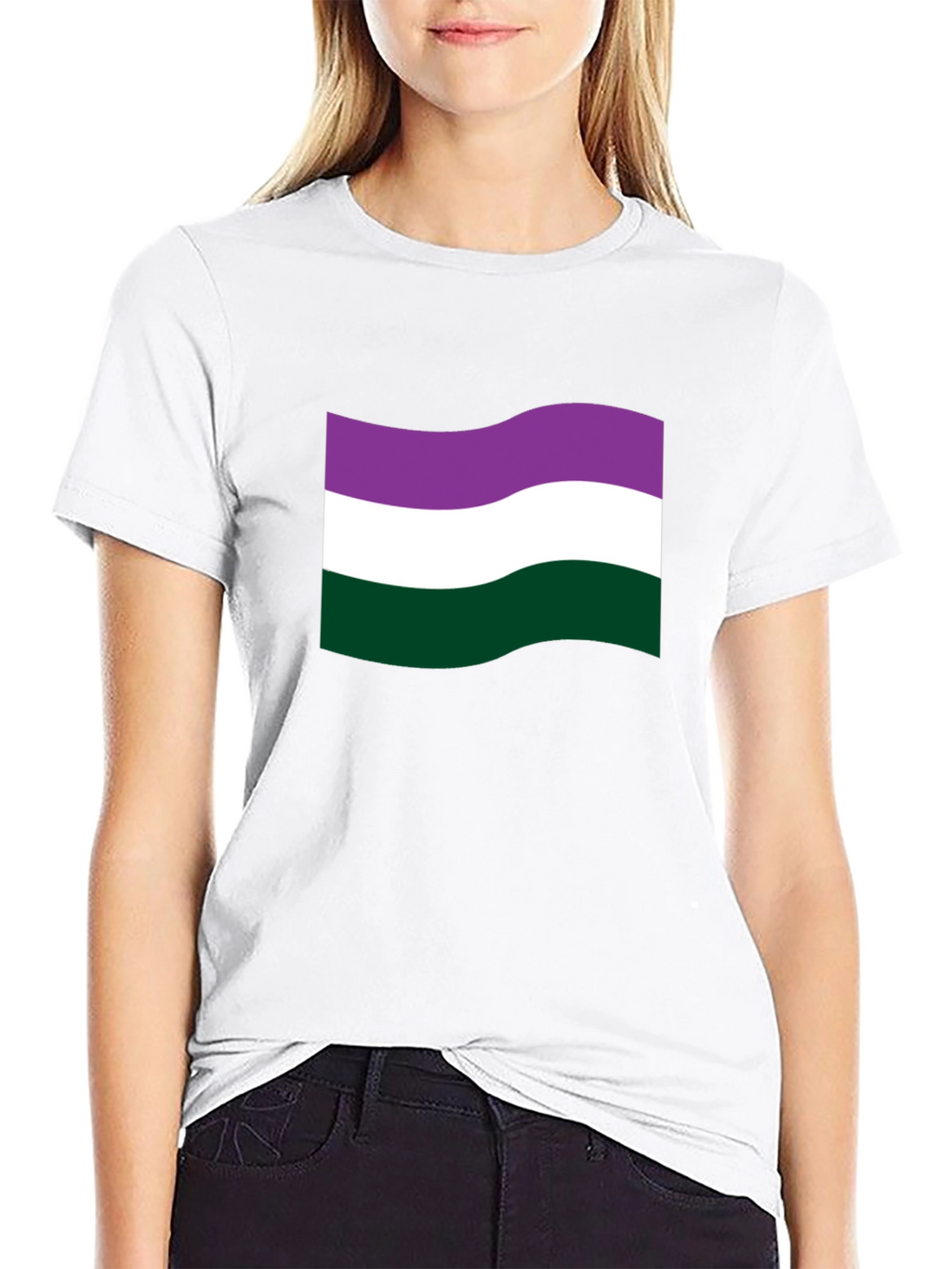 Genderqueer Pride Flag T-Shirt - Black Cotton Tee