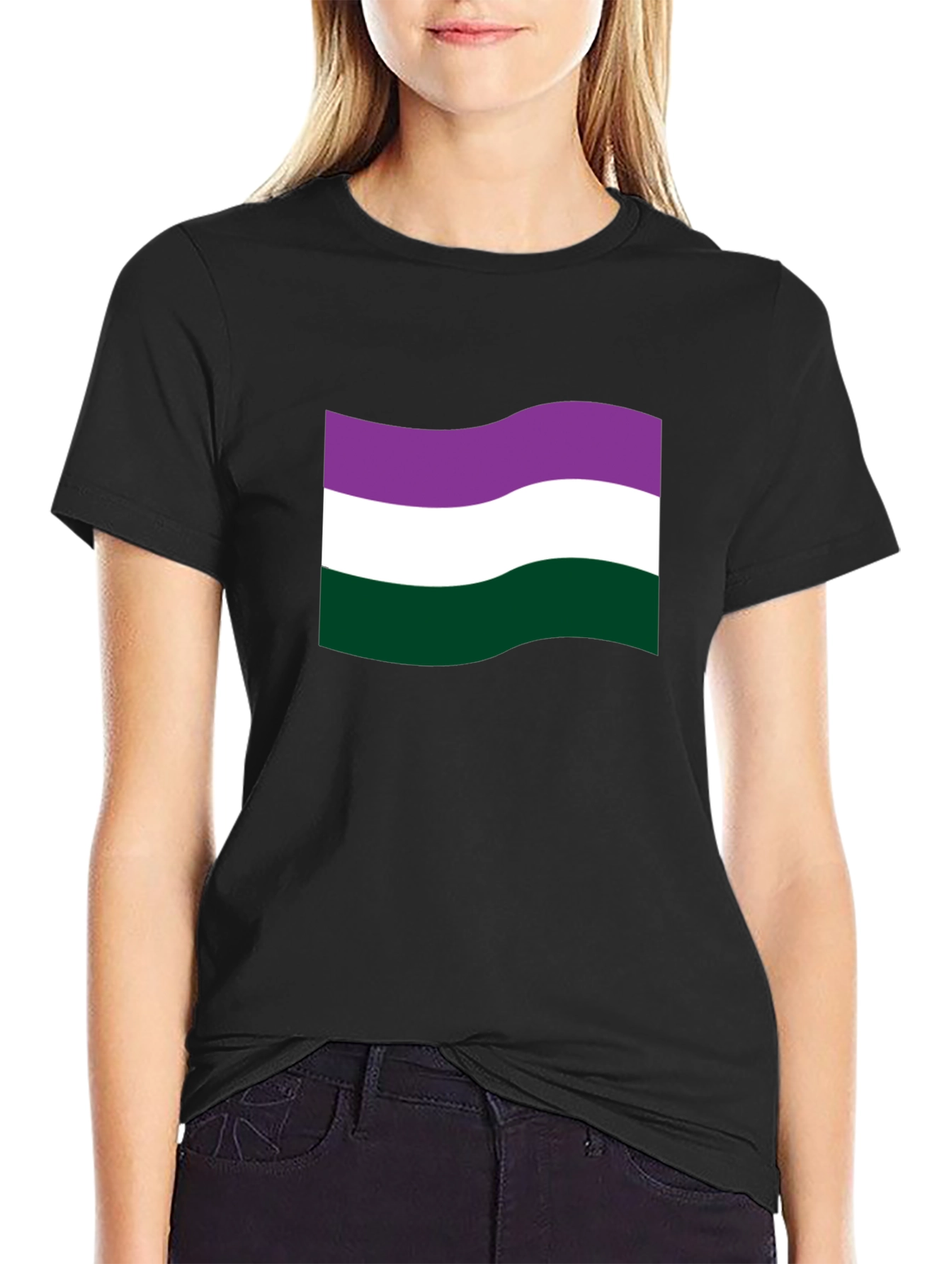 Genderqueer Pride Flag T-Shirt - Black Cotton Tee