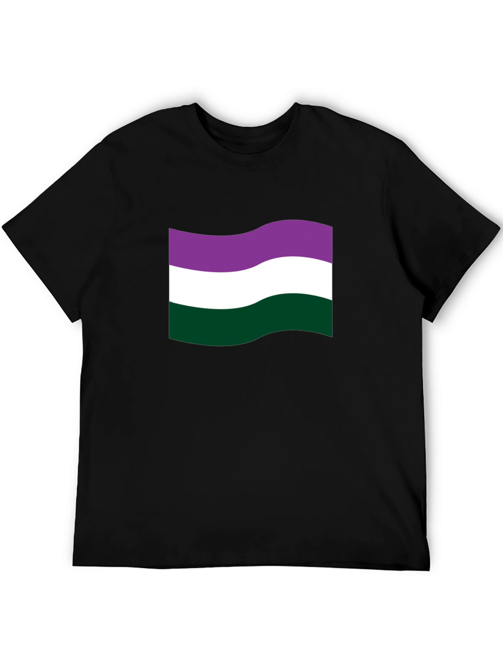 Genderqueer Pride Flag T-Shirt - Black Cotton Tee