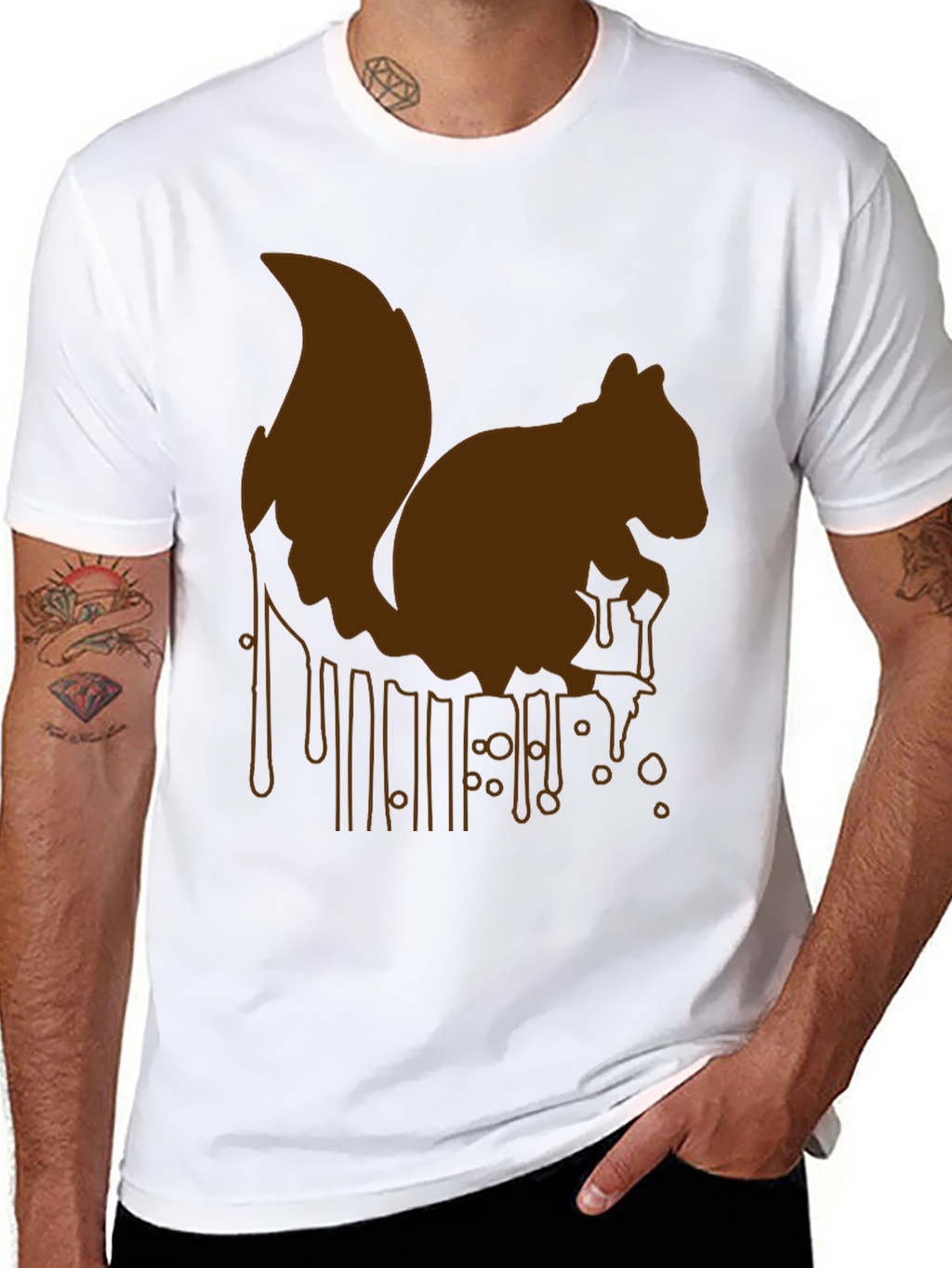 Squirrel Drip Graphic Tee - Unique Animal Print