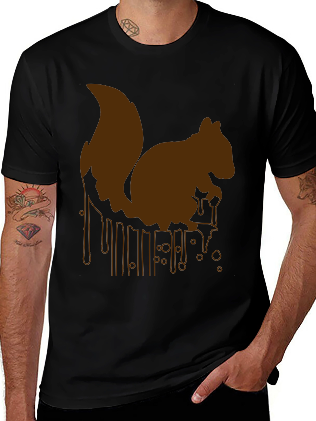 Squirrel Drip Graphic Tee - Unique Animal Print