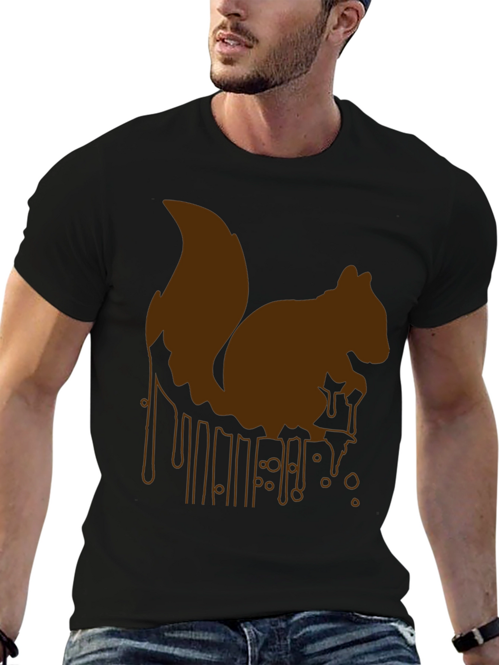 Squirrel Drip Graphic Tee - Unique Animal Print