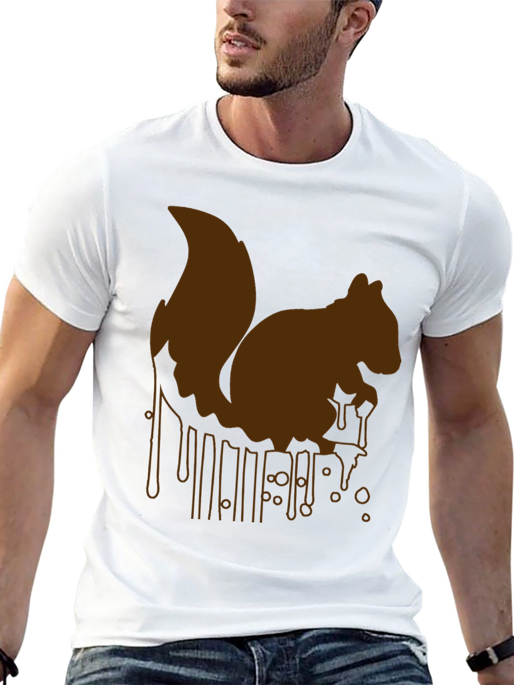 Squirrel Drip Graphic Tee - Unique Animal Print