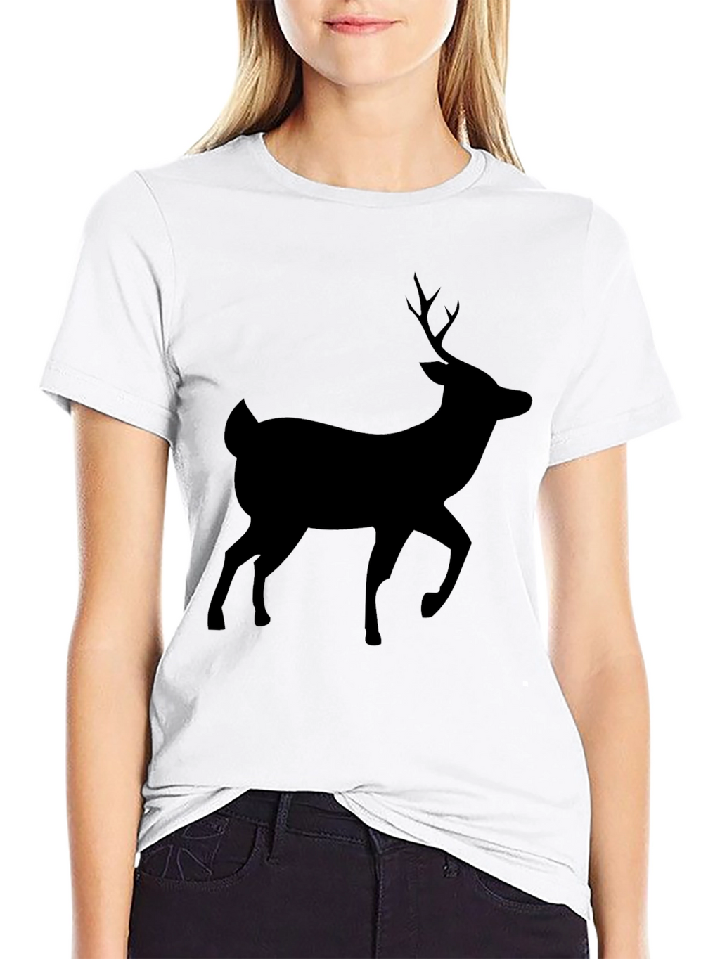 Mens Black Deer Silhouette T-Shirt