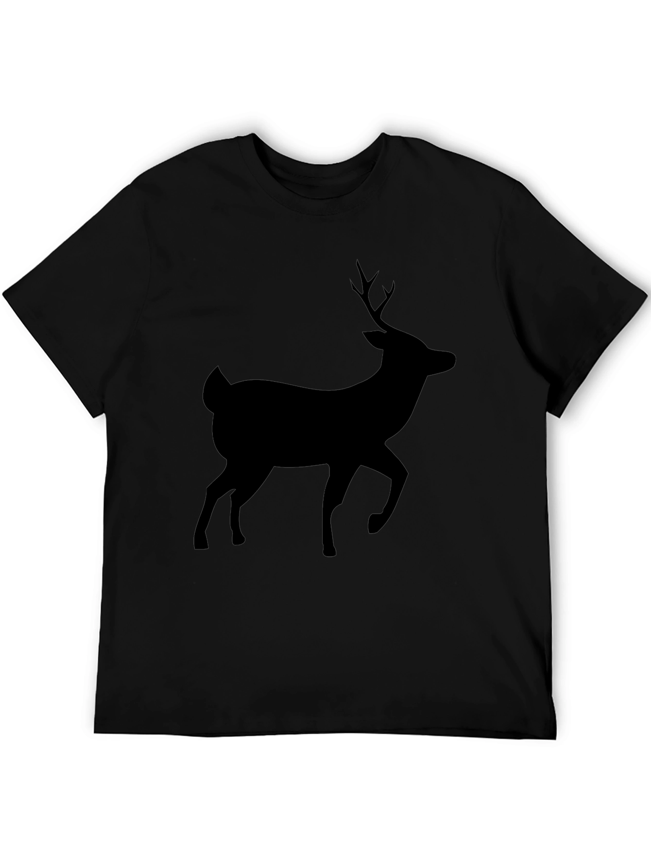 Mens Black Deer Silhouette T-Shirt