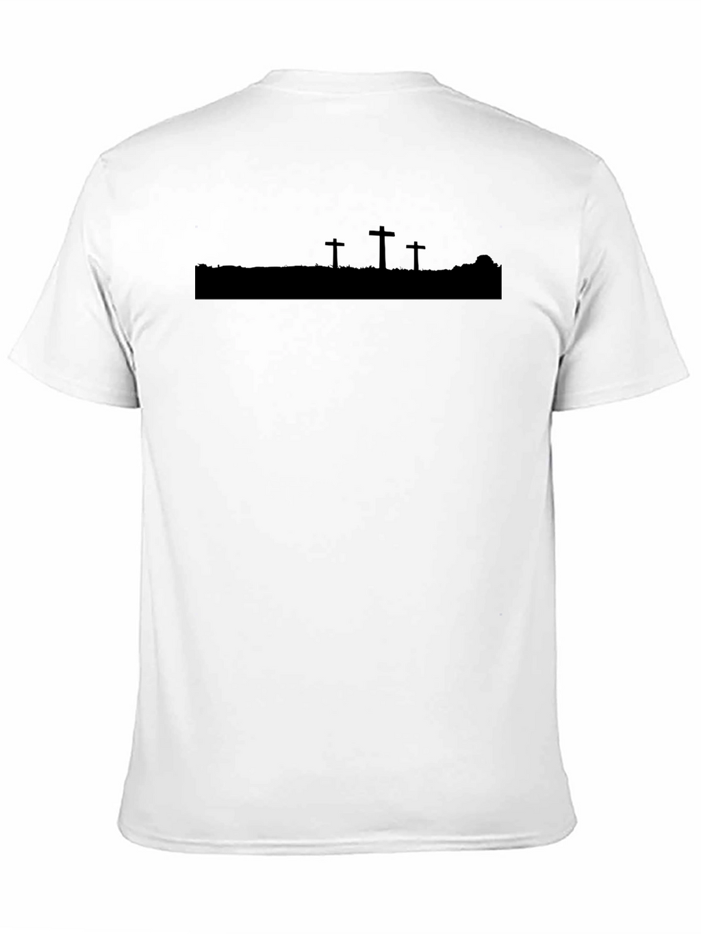 Mens Black Silhouette Cross Graphic T-Shirt