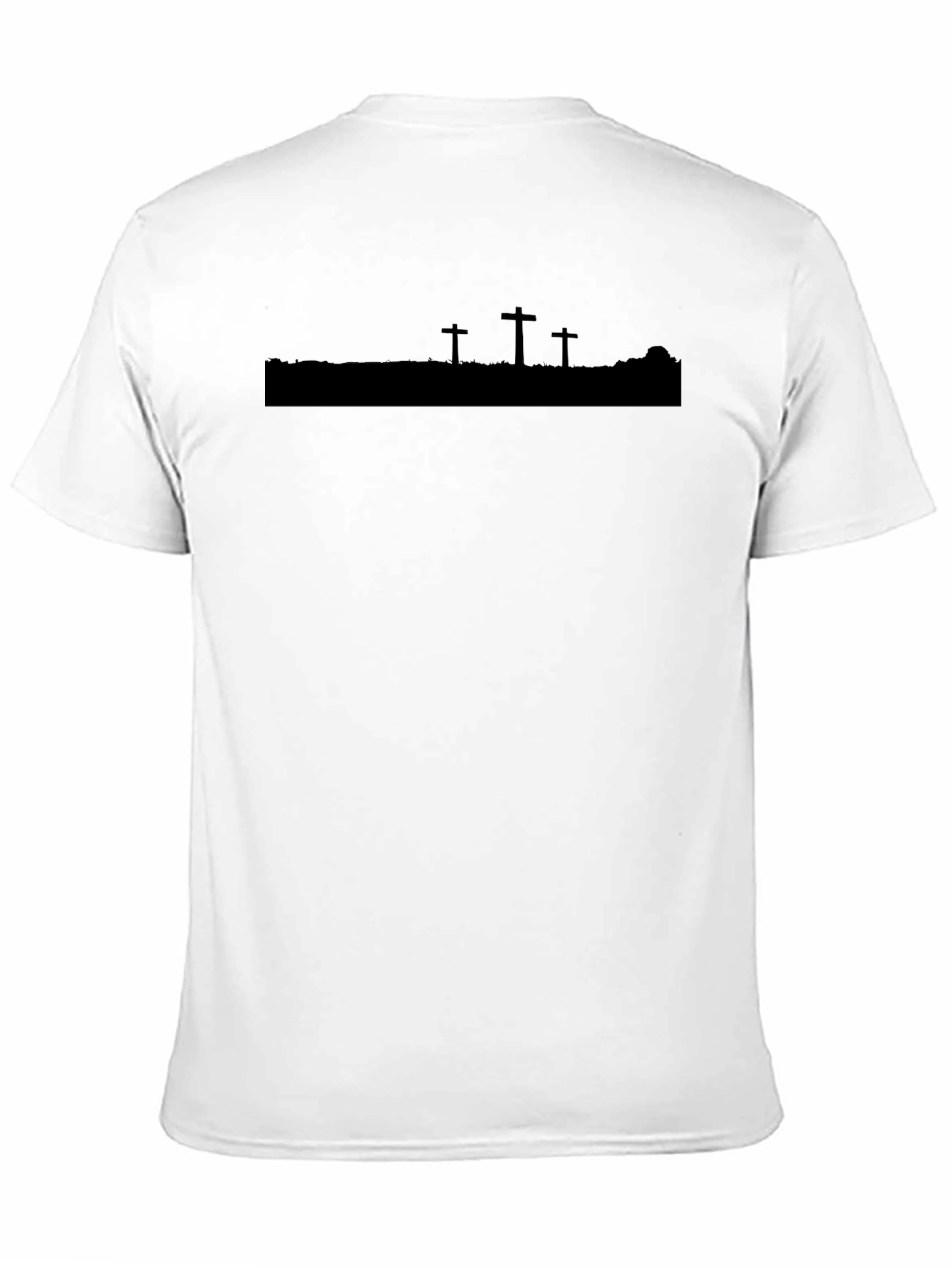 Mens Black Silhouette Cross Graphic T-Shirt