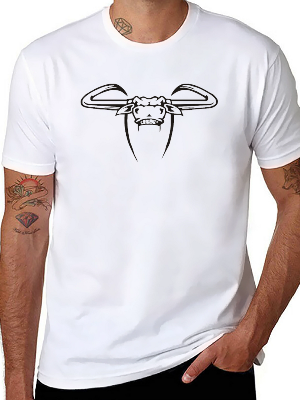 Mens Graphic Tee - Bull Design